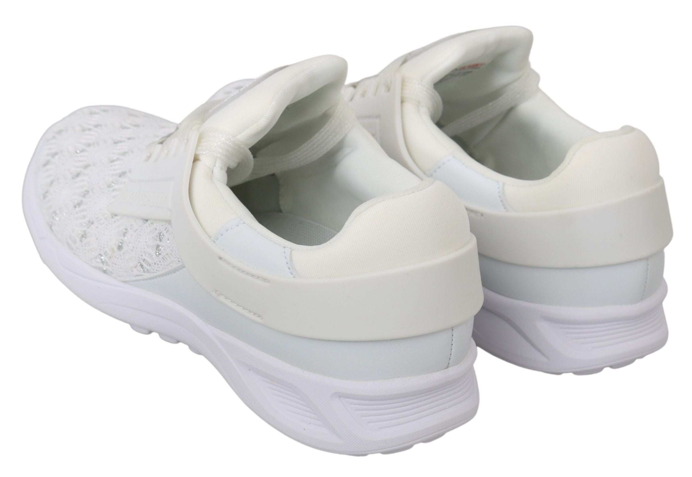 Philipp Plein White Polyester Casual Sneakers Shoes LUNESCAPE
