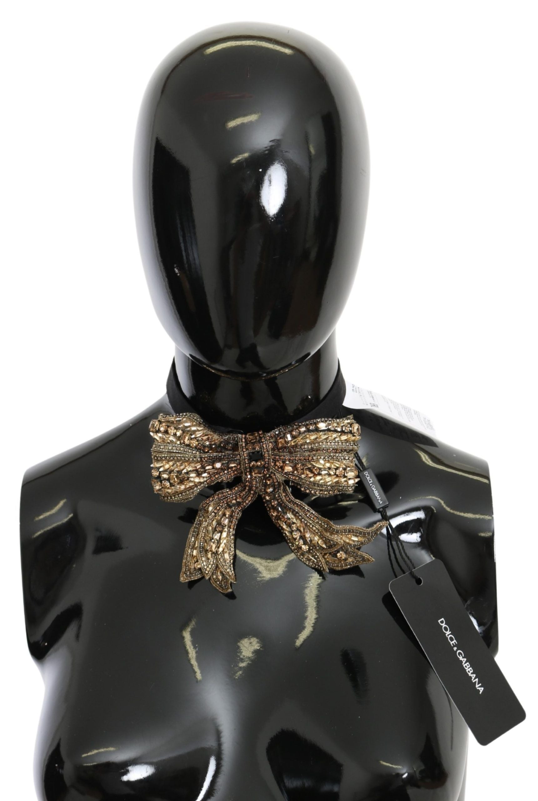 Dolce & Gabbana Elegant Silk Gold Bowtie - Dazzle in Style LUNESCAPE