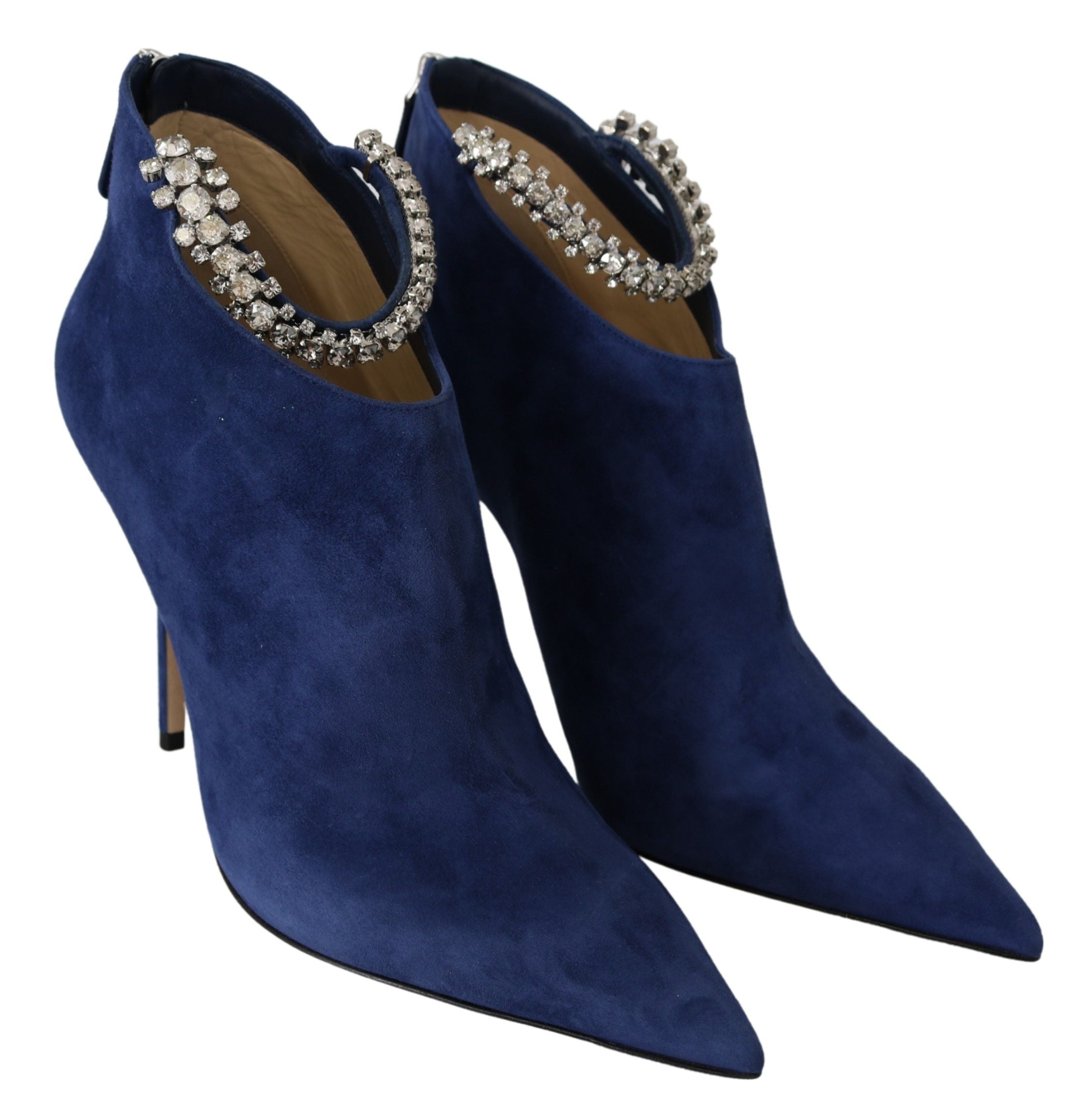 Jimmy Choo Pop Blue Crystal-Strap Heeled Boots LUNESCAPE