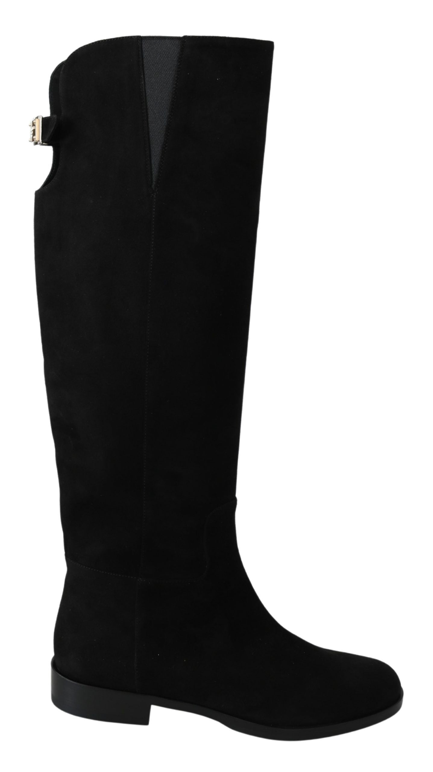 Dolce & Gabbana Elegant Black Suede Knee High Boots LUNESCAPE