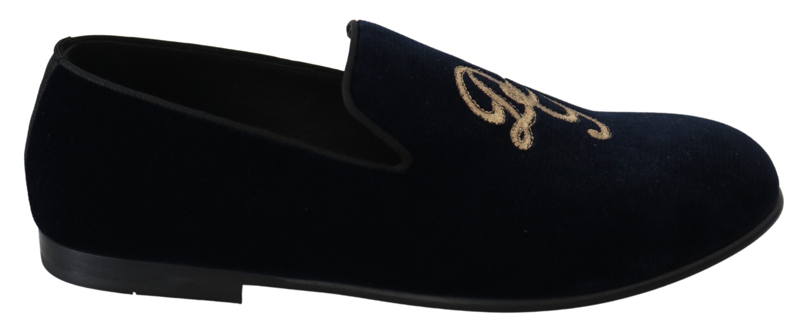 Dolce & Gabbana Elegant Blue Embroidered Loafers LUNESCAPE