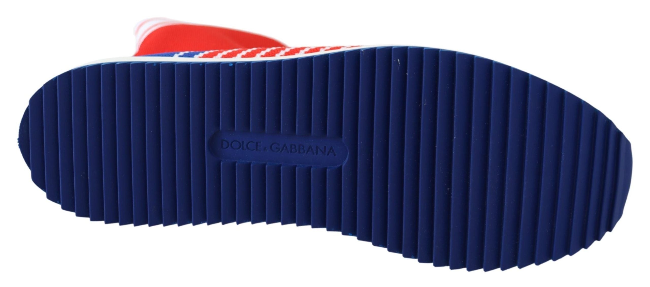 Dolce & Gabbana Blue Red Sorrento Logo Sneakers Socks Shoes LUNESCAPE