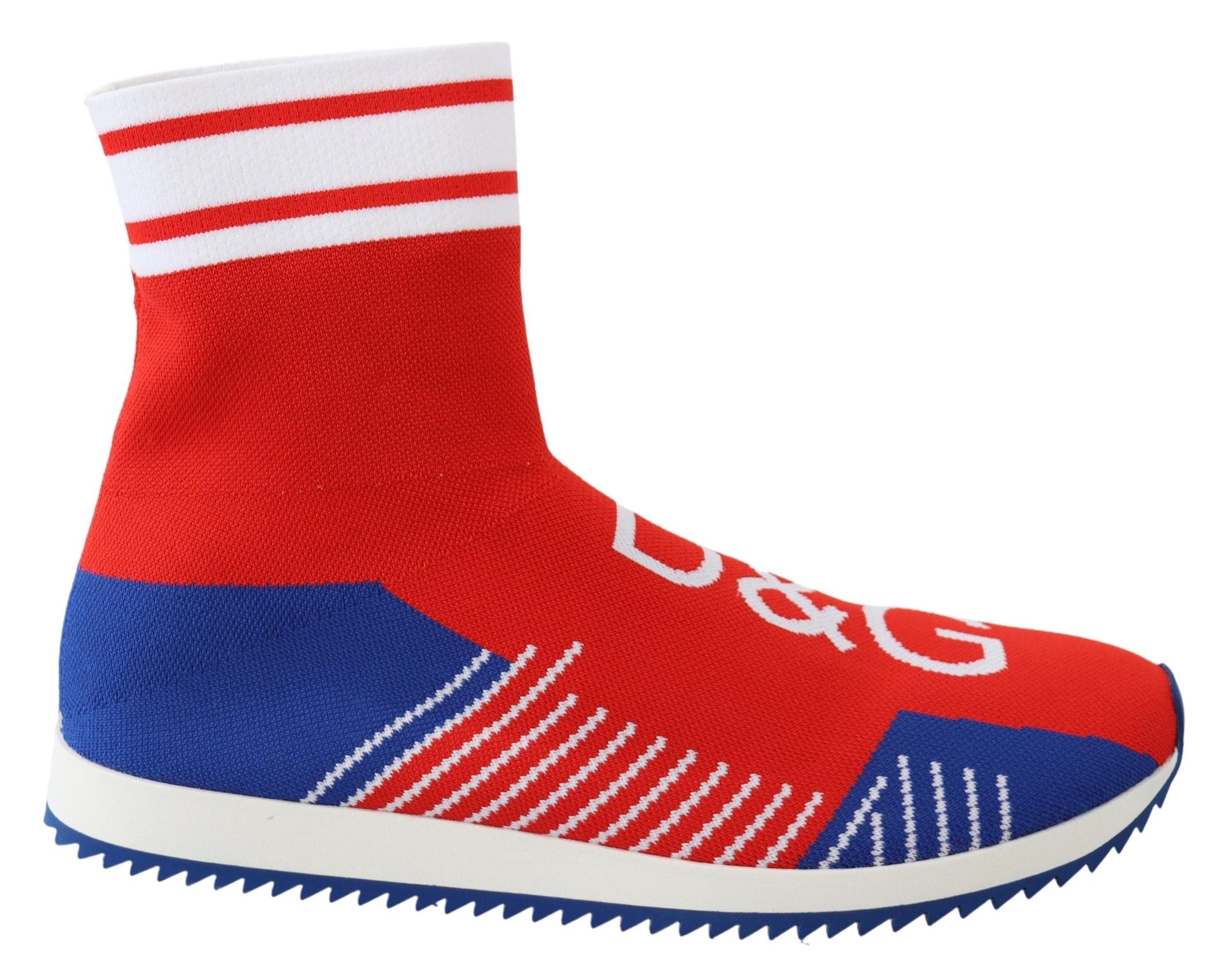 Dolce & Gabbana Blue Red Sorrento Logo Sneakers Socks Shoes LUNESCAPE