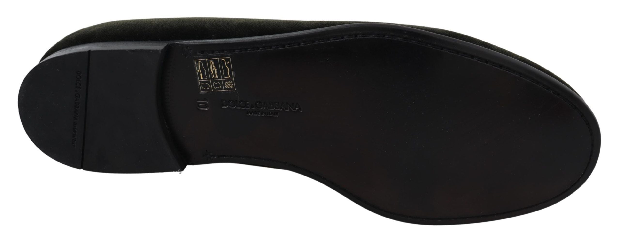 Dolce & Gabbana Green Velvet Slip On Mens Loafers Shoes LUNESCAPE