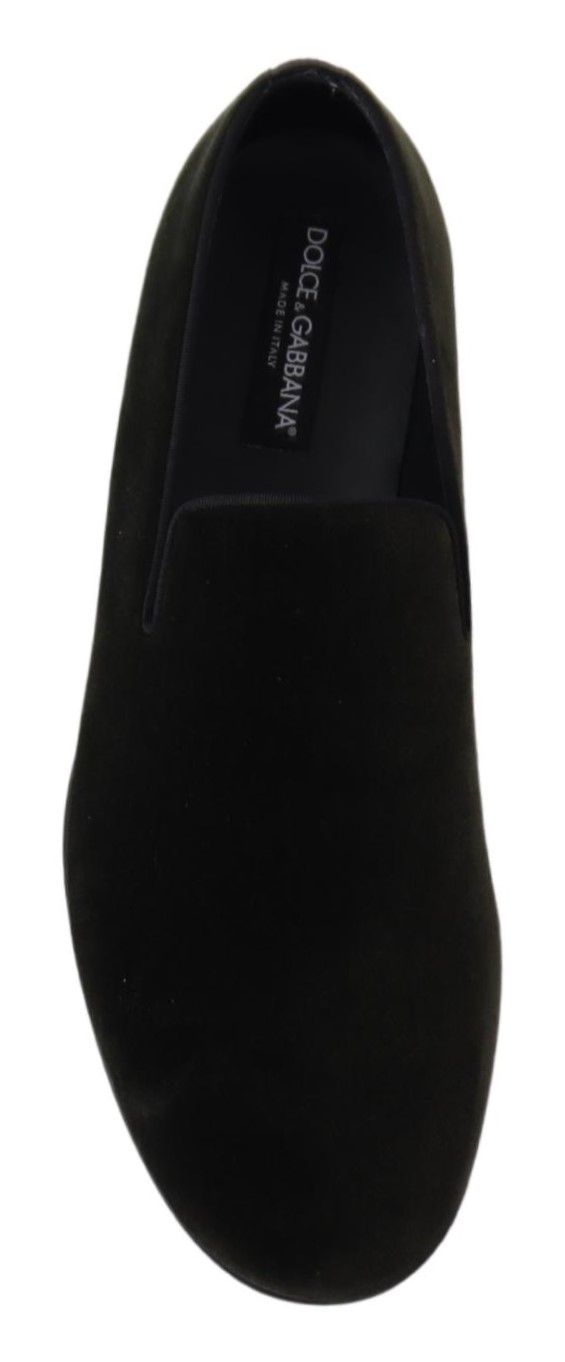 Dolce & Gabbana Green Velvet Slip On Mens Loafers Shoes LUNESCAPE