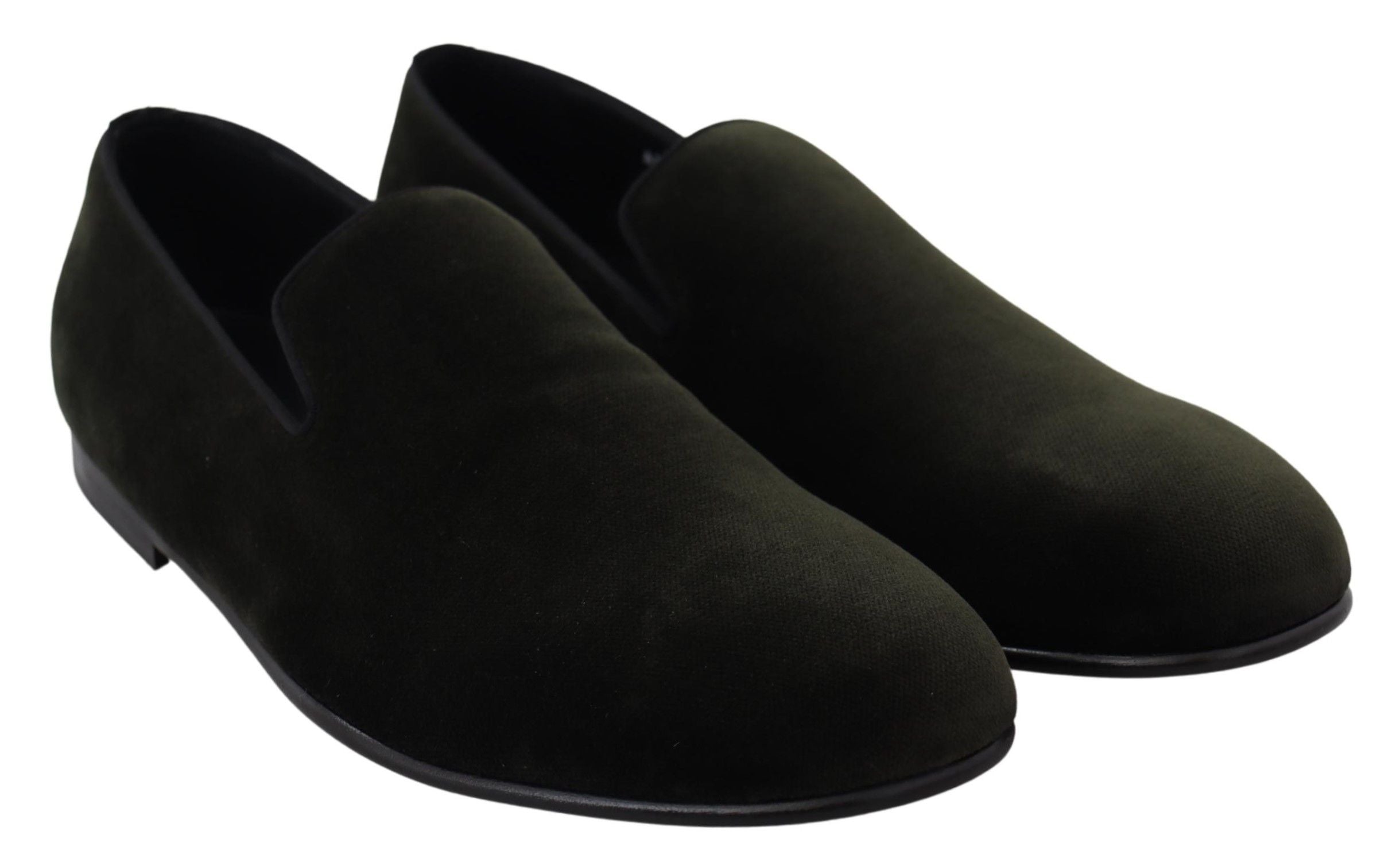 Dolce & Gabbana Green Velvet Slip On Mens Loafers Shoes LUNESCAPE
