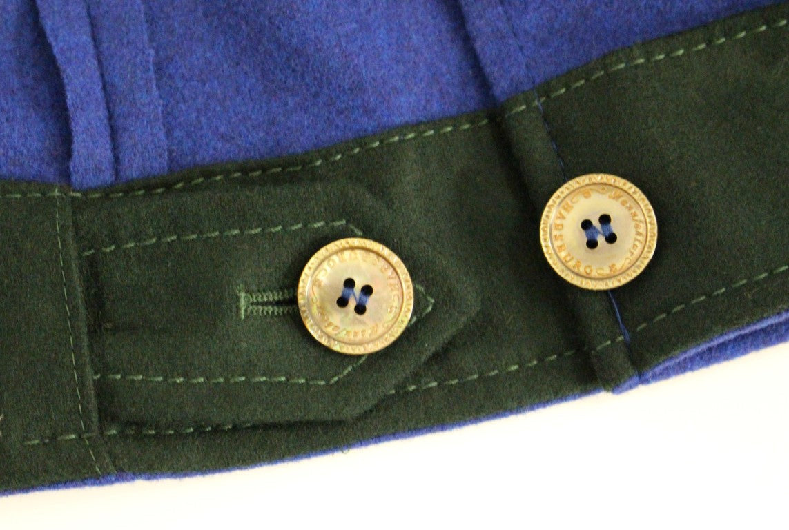 Andrea Incontri Elegant Blue Wool Jacket with Removable Collar LUNESCAPE