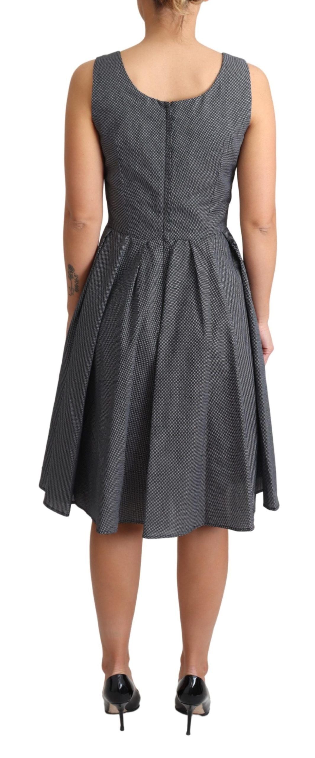 Dolce & Gabbana Black Polka Dotted Cotton A-Line Dress LUNESCAPE