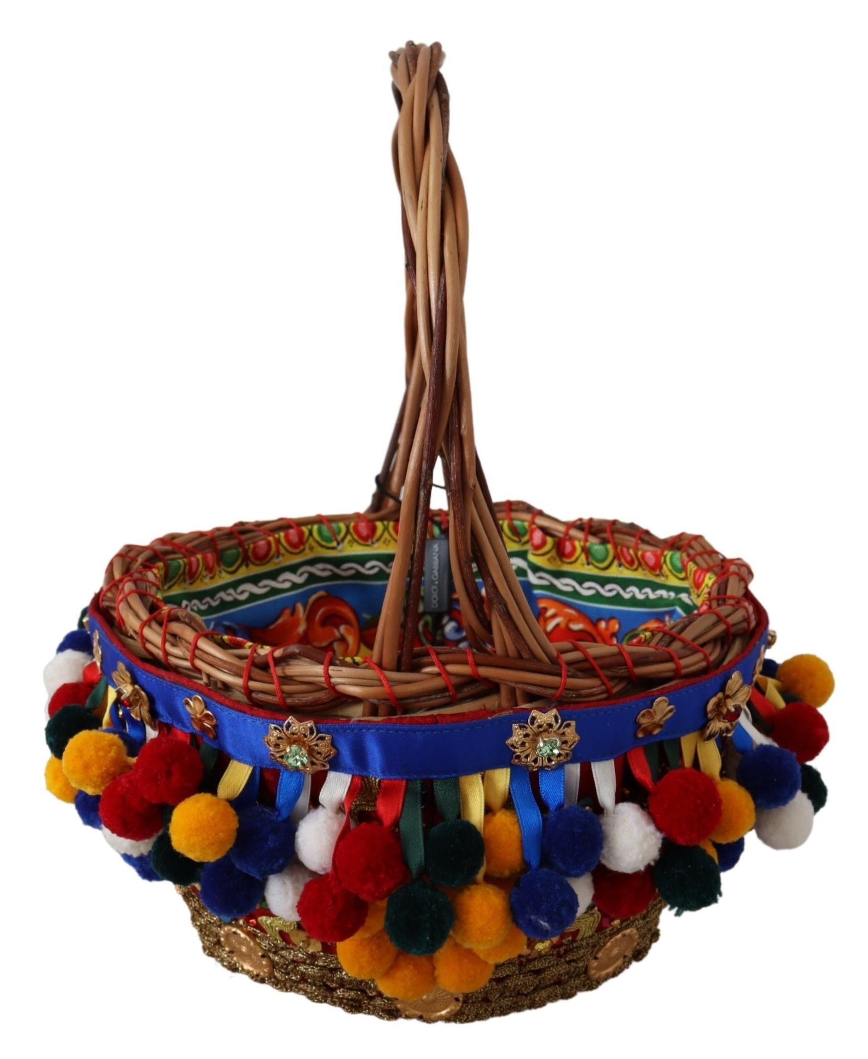 Dolce & Gabbana Multicolor Embellished Wicker Tote LUNESCAPE
