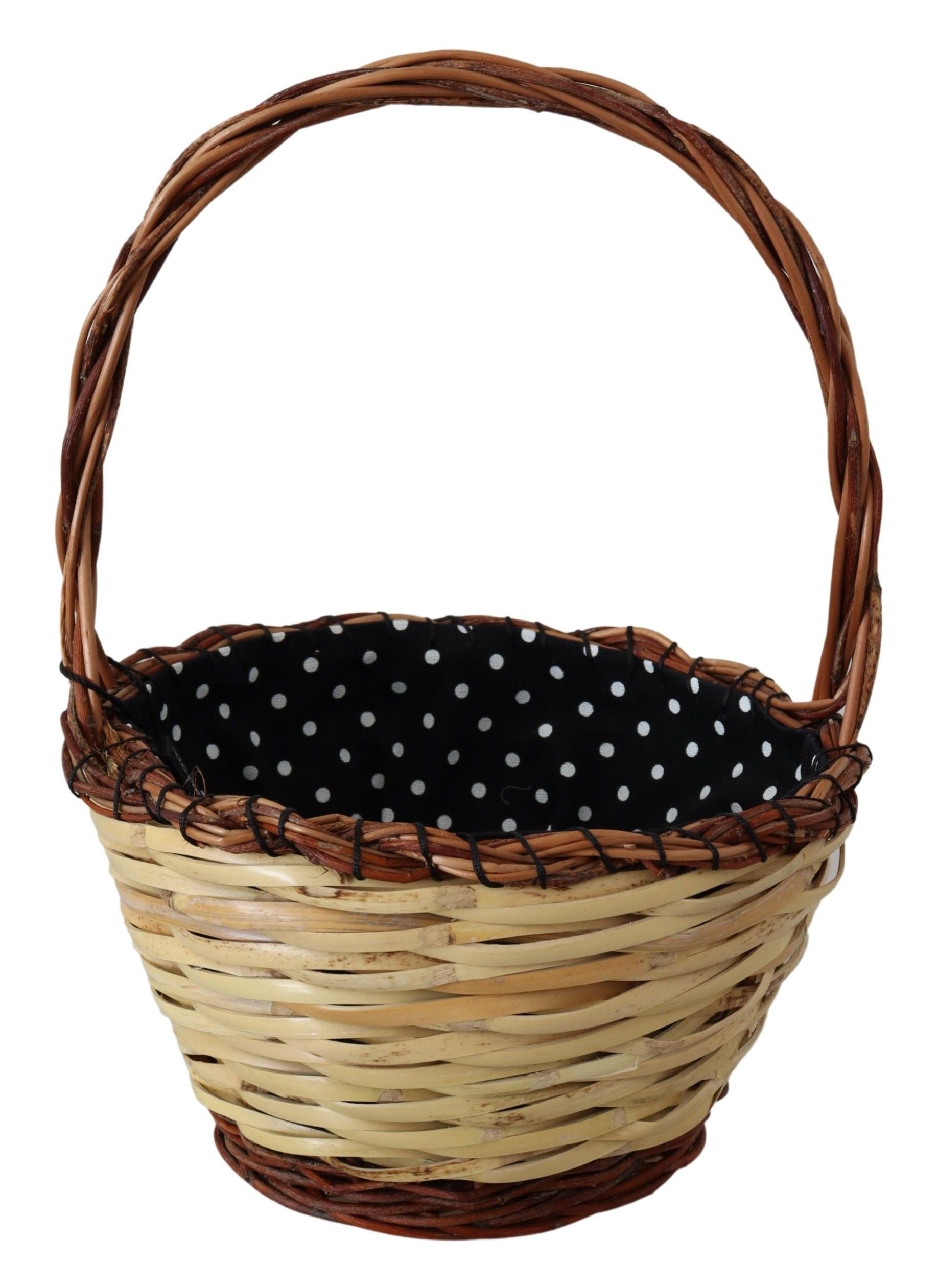Dolce & Gabbana Chic Beige Wicker Basket Tote Bag LUNESCAPE