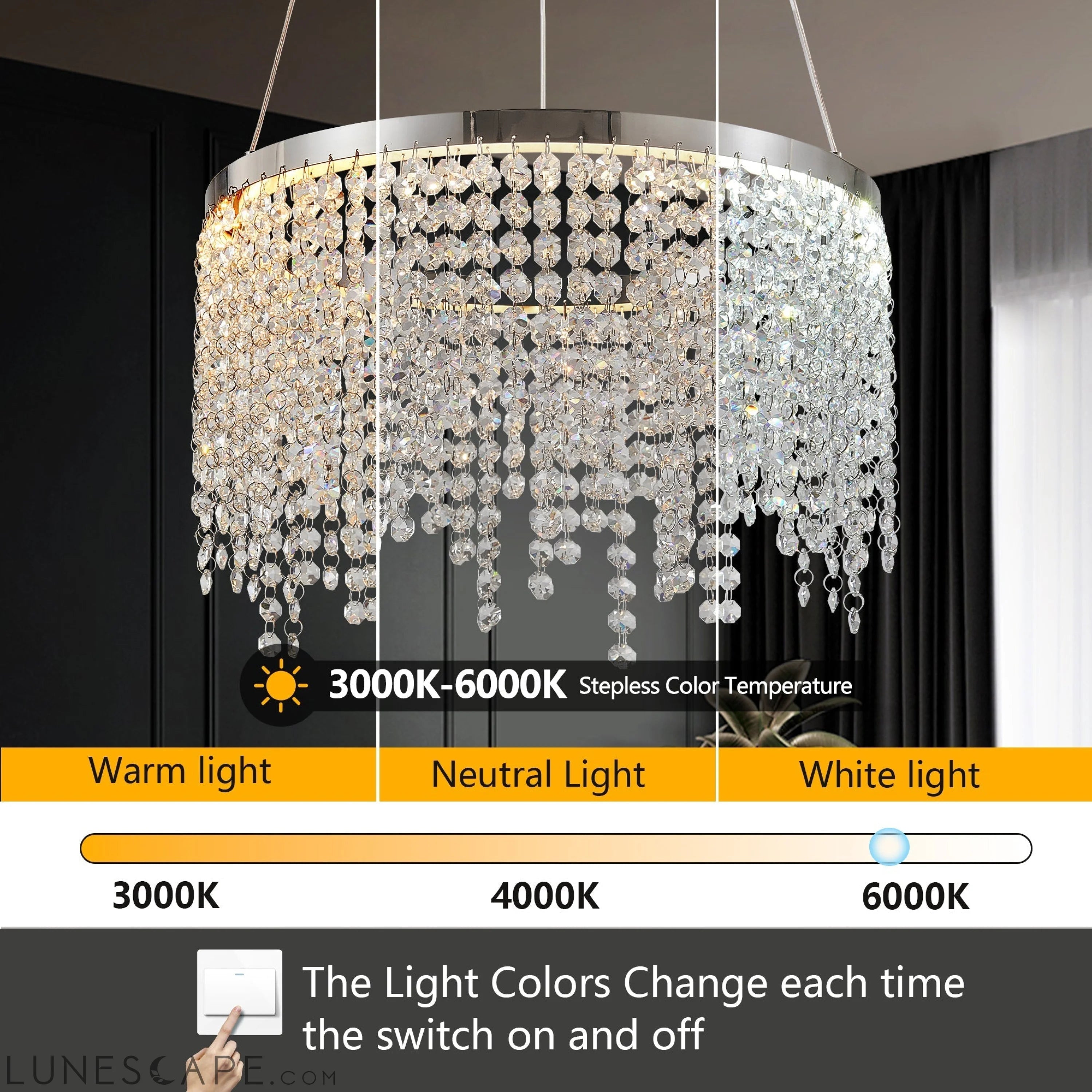 15.7-inch Fancy hanging ceiling lamps luxury modern Chandelier LUNESCAPE