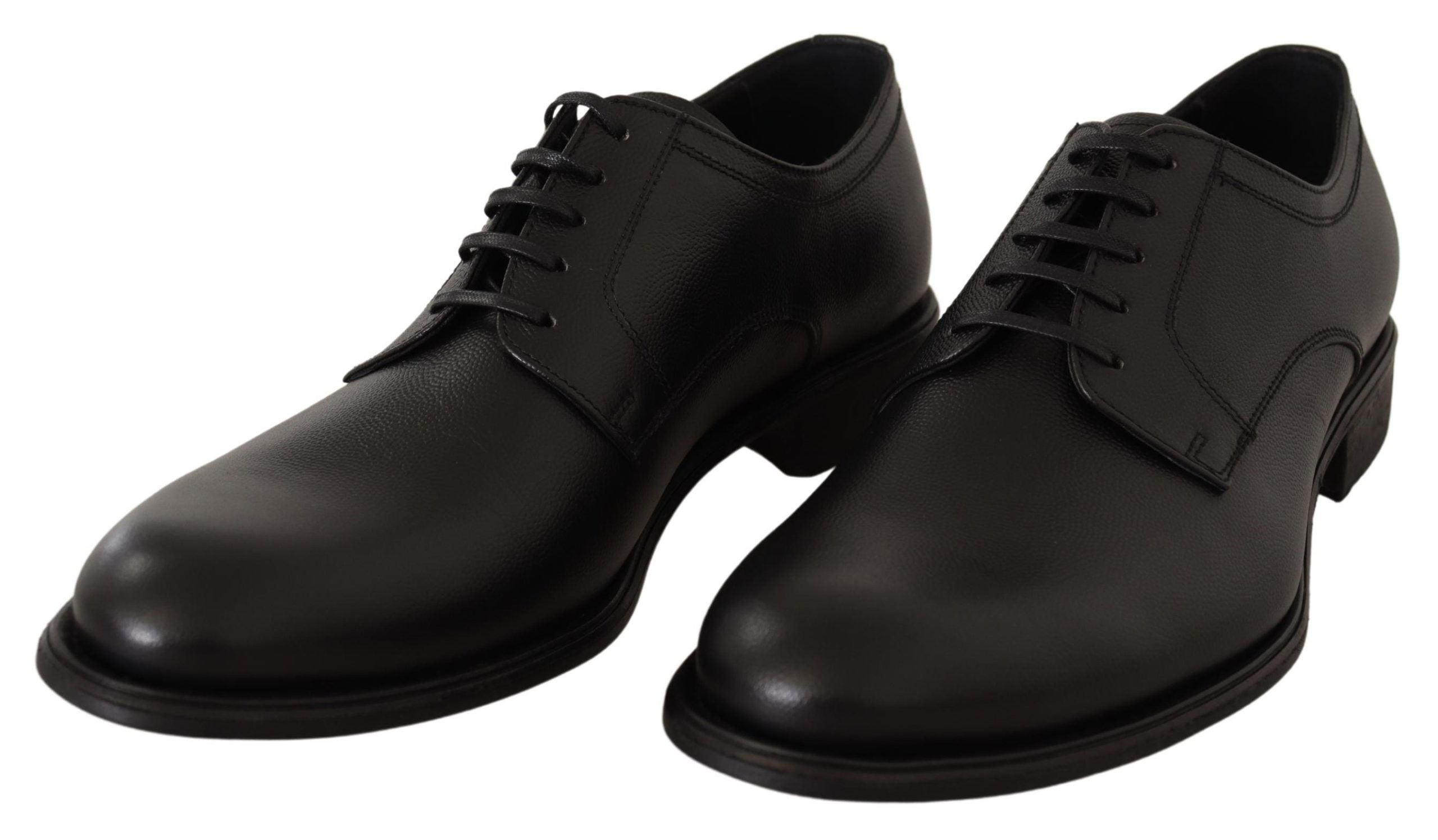Dolce & Gabbana Black Leather Lace Up Mens Formal Derby Shoes LUNESCAPE