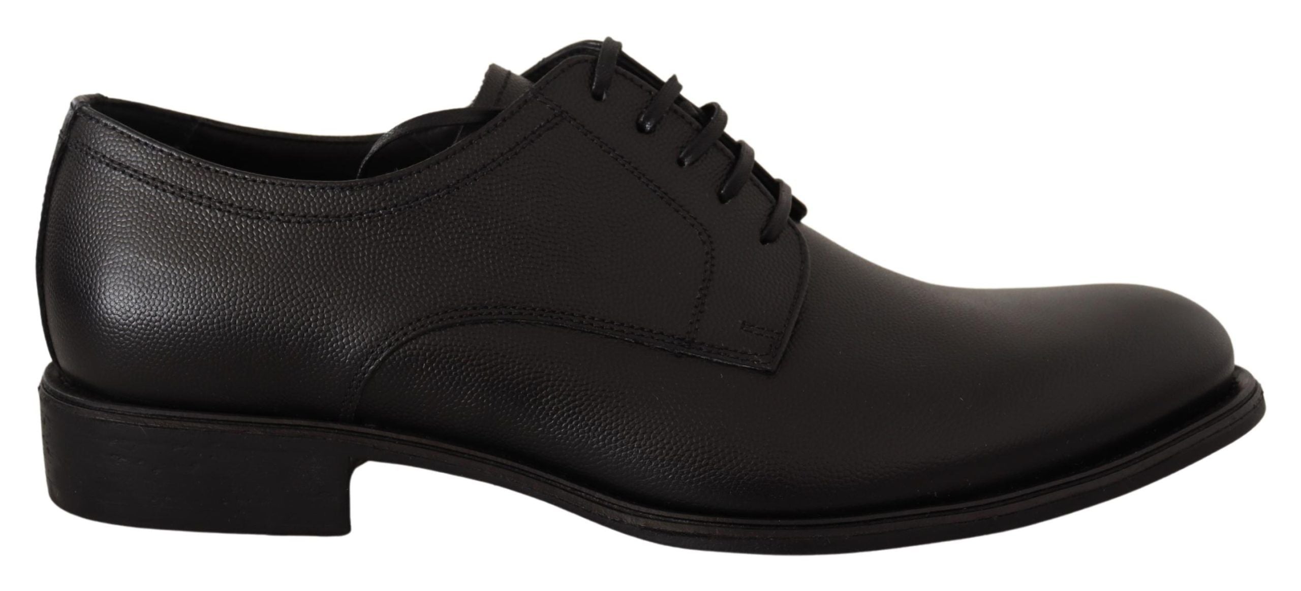 Dolce & Gabbana Black Leather Lace Up Mens Formal Derby Shoes LUNESCAPE