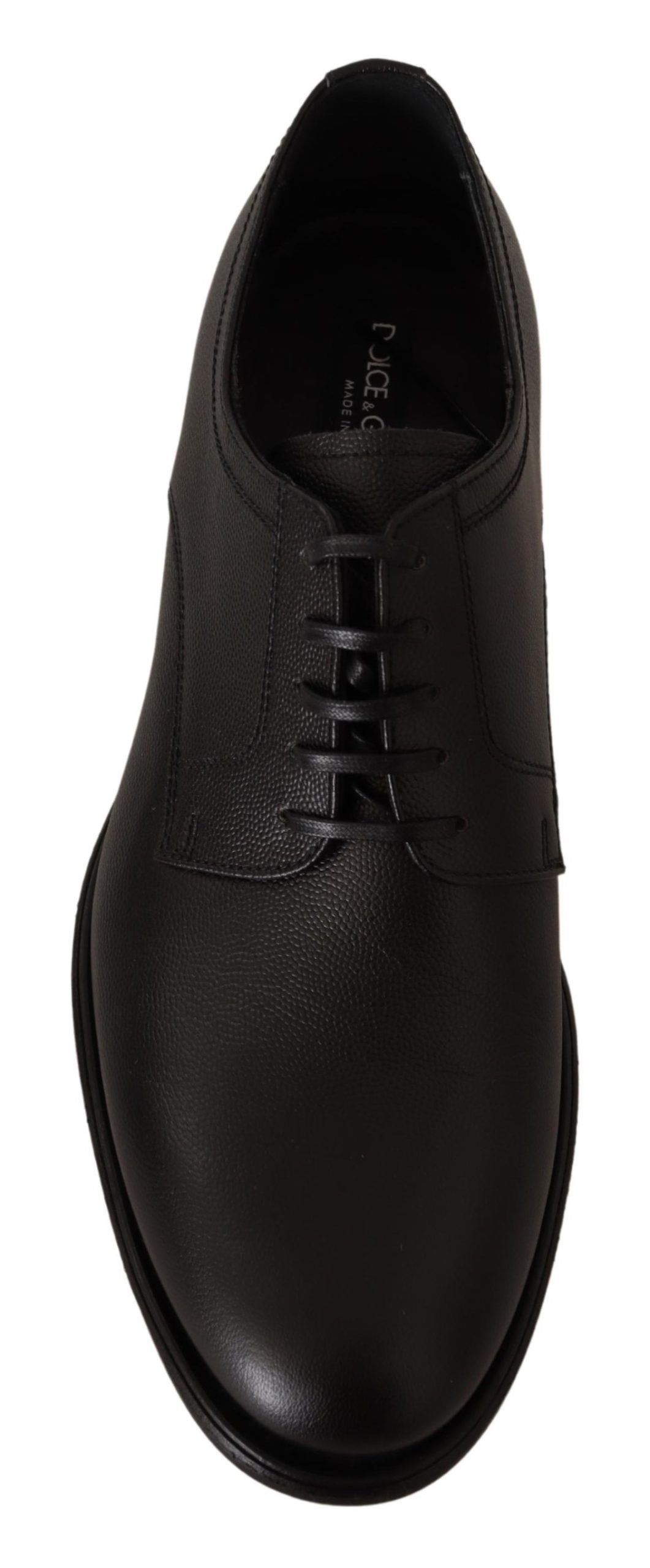 Dolce & Gabbana Black Leather Lace Up Mens Formal Derby Shoes LUNESCAPE