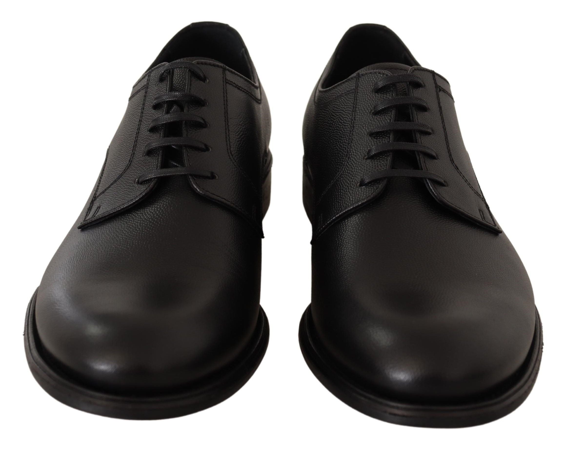 Dolce & Gabbana Black Leather Lace Up Mens Formal Derby Shoes LUNESCAPE