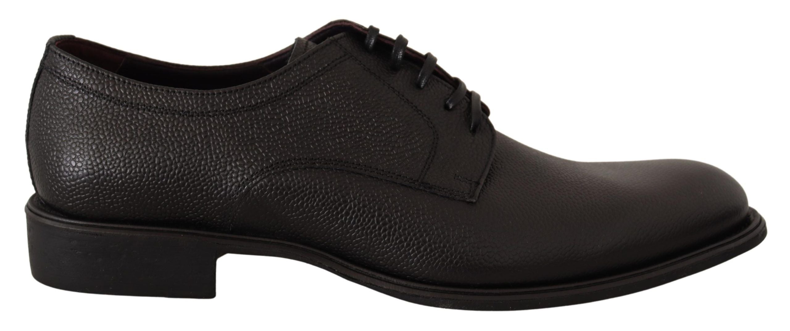 Dolce & Gabbana Black Leather Lace Up Mens Formal Derby Shoes LUNESCAPE