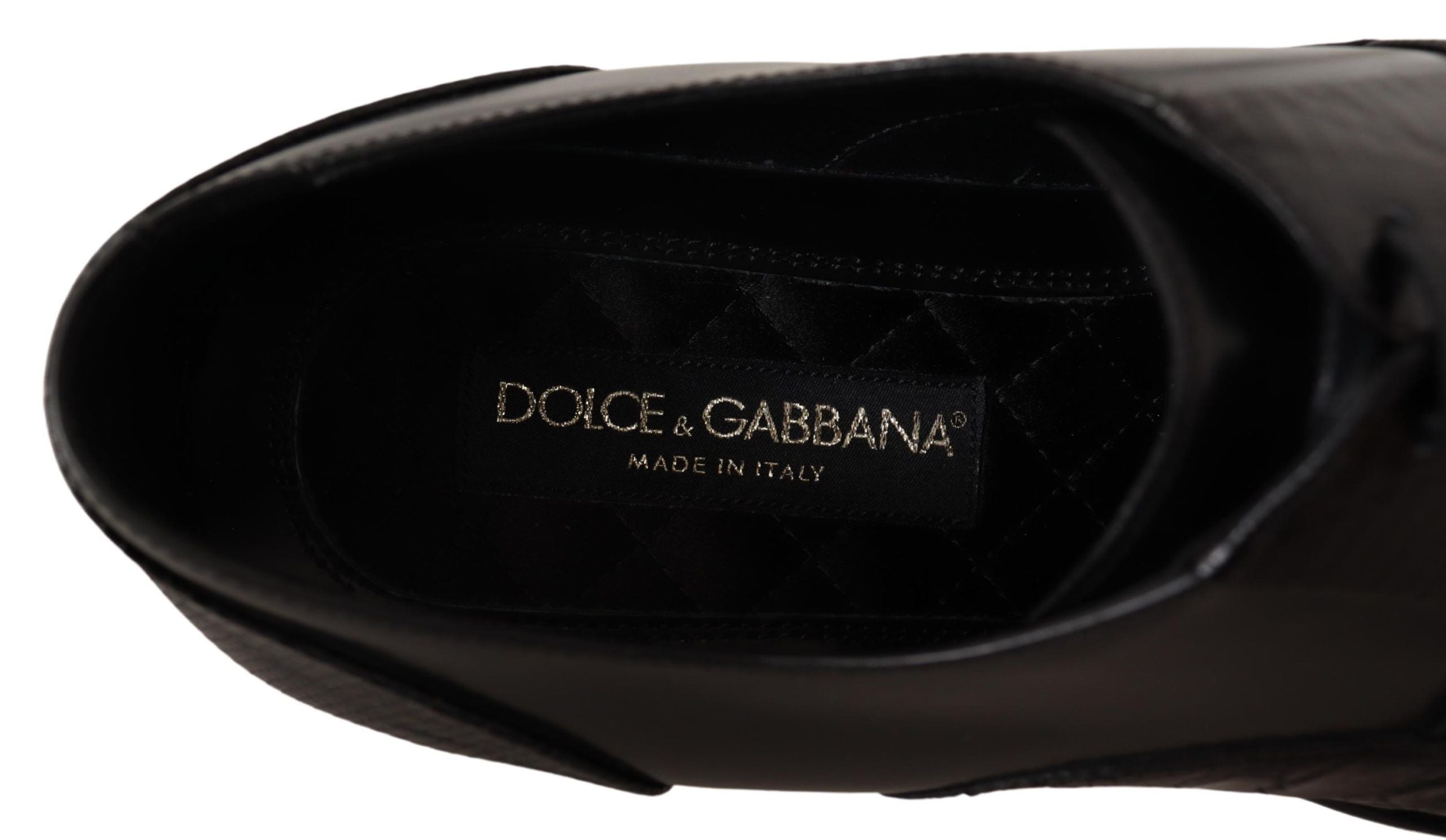 Dolce & Gabbana Black Leather Exotic Skins Formal Shoes LUNESCAPE