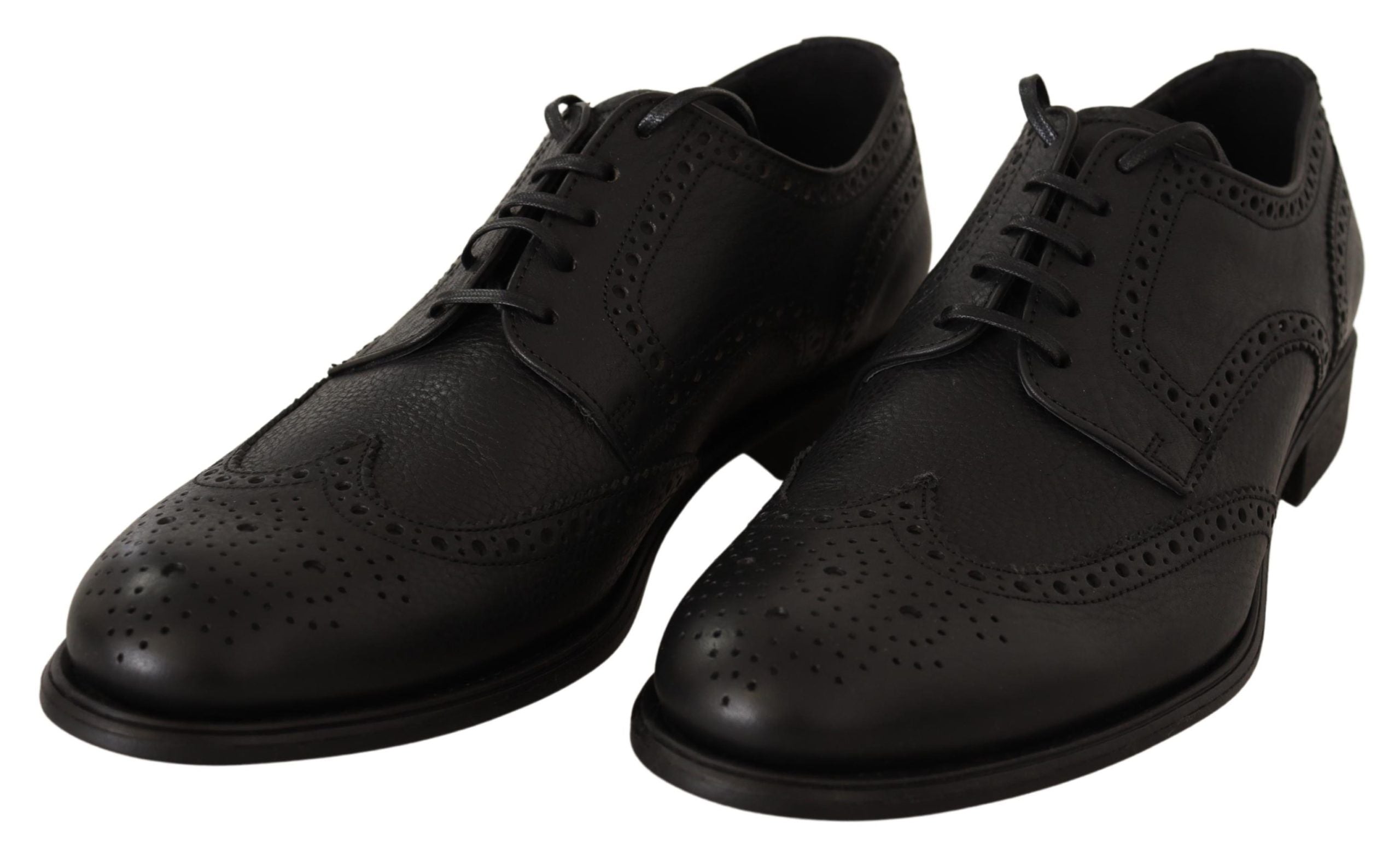 Dolce & Gabbana Black Leather Oxford Wingtip Formal Dress Shoes LUNESCAPE