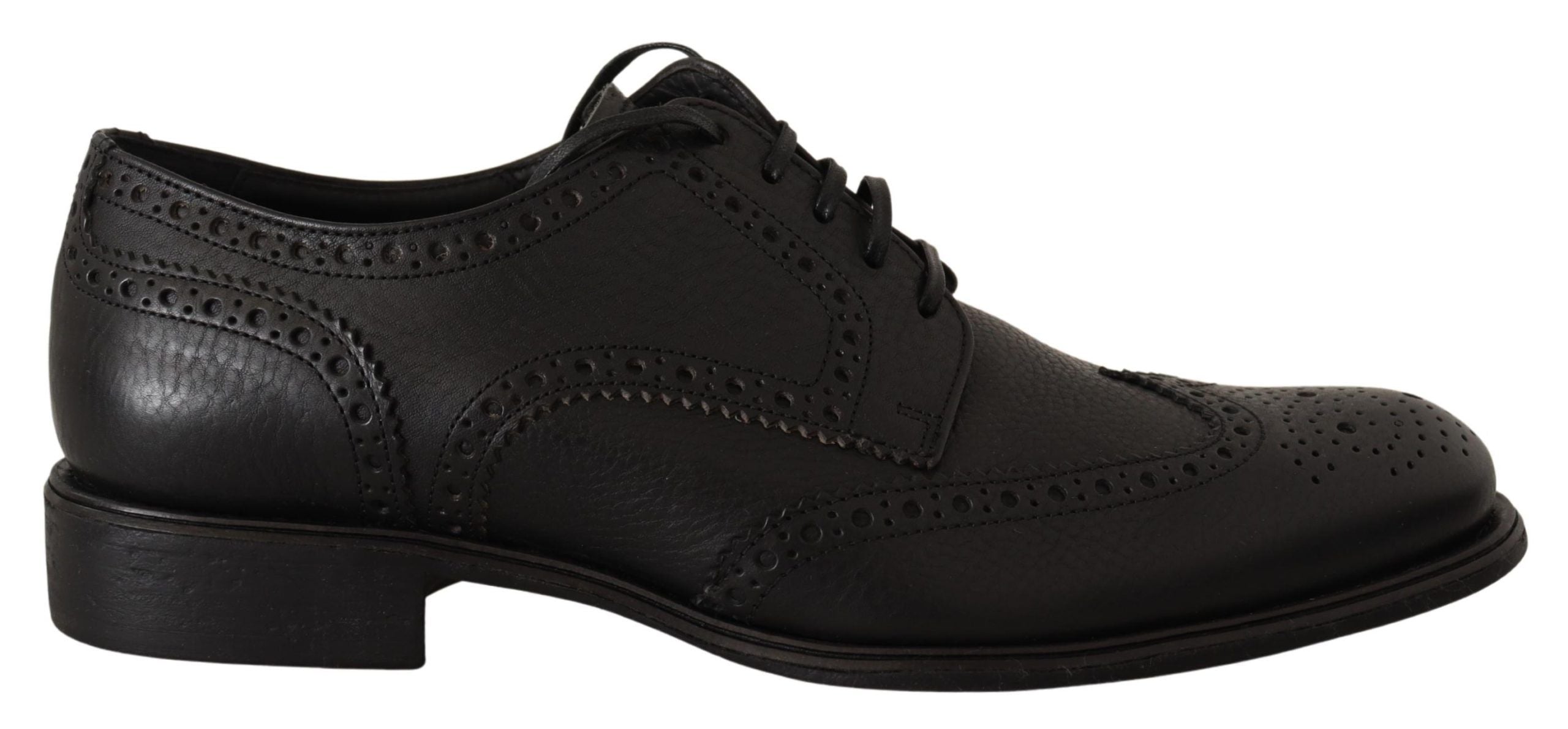 Dolce & Gabbana Black Leather Oxford Wingtip Formal Dress Shoes LUNESCAPE