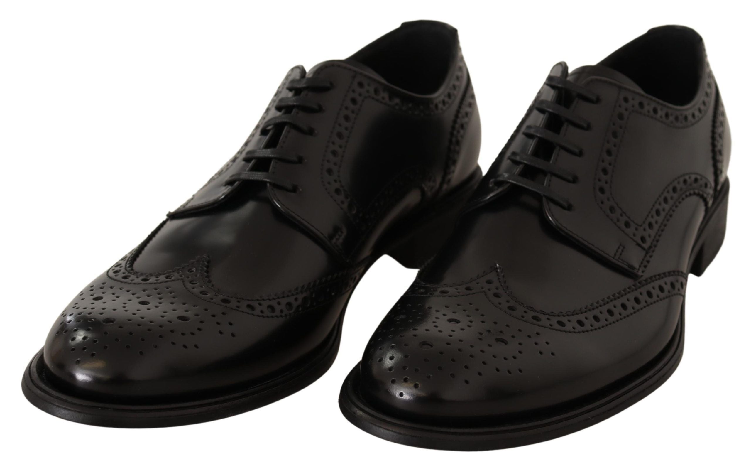 Dolce & Gabbana Black Leather Oxford Wingtip Formal Shoes LUNESCAPE