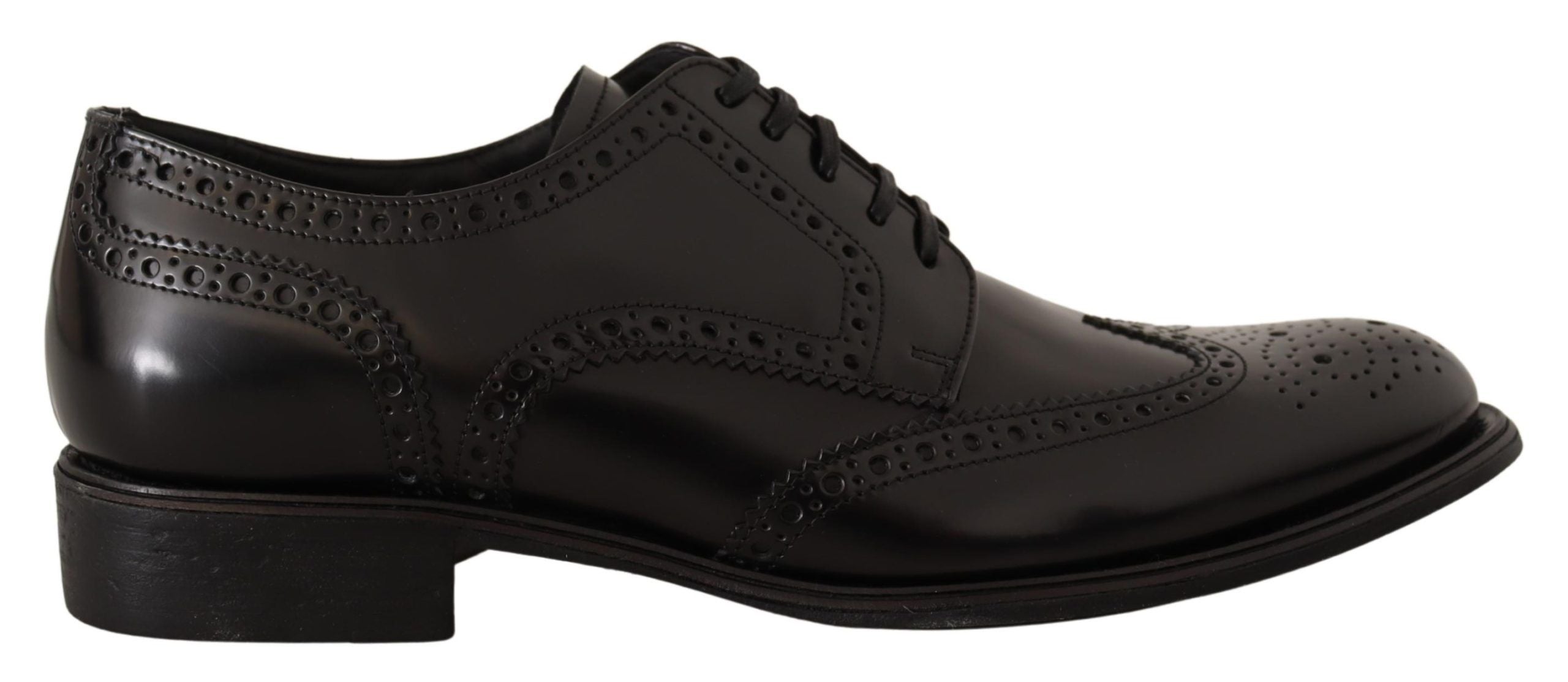 Dolce & Gabbana Black Leather Oxford Wingtip Formal Shoes LUNESCAPE