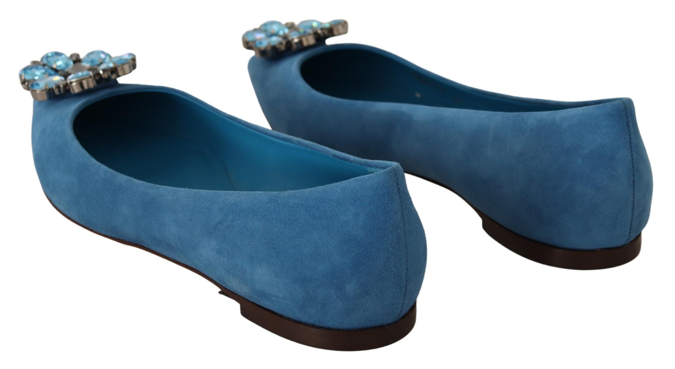Dolce & Gabbana Elegant Crystal-Embellished Suede Flats LUNESCAPE