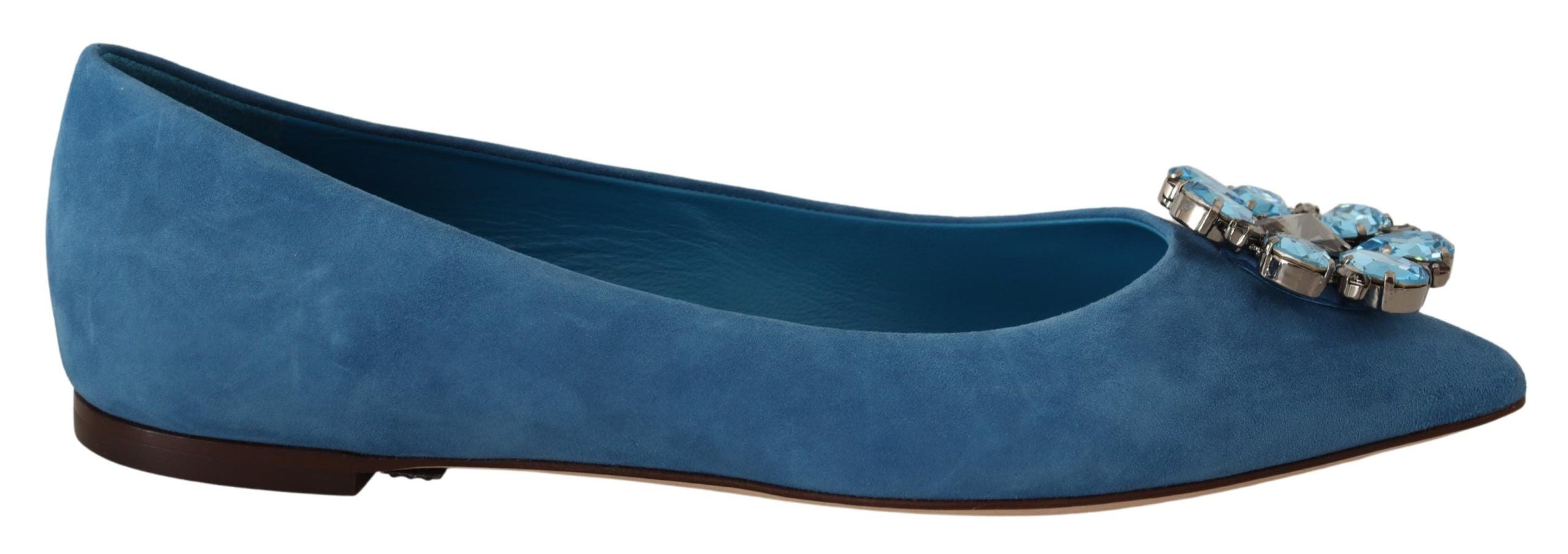 Dolce & Gabbana Elegant Crystal-Embellished Suede Flats LUNESCAPE