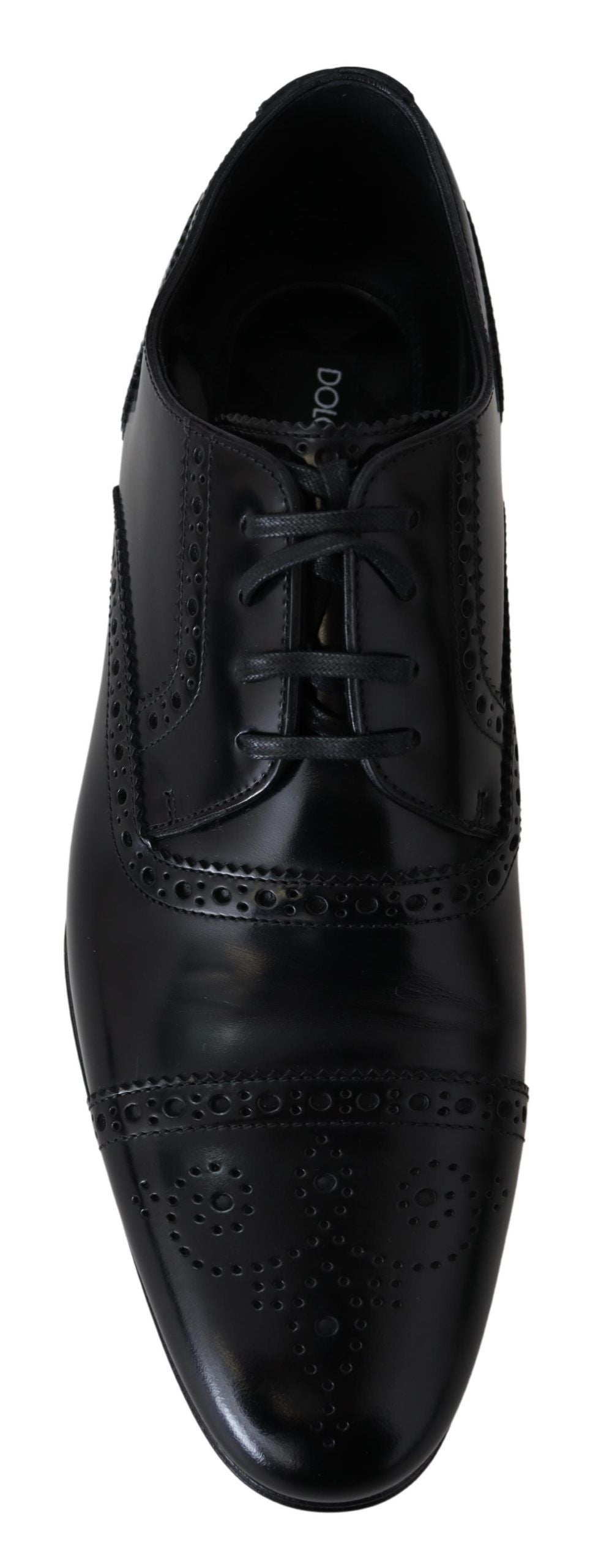Dolce & Gabbana Black Leather Men Derby Formal Loafers Shoes LUNESCAPE