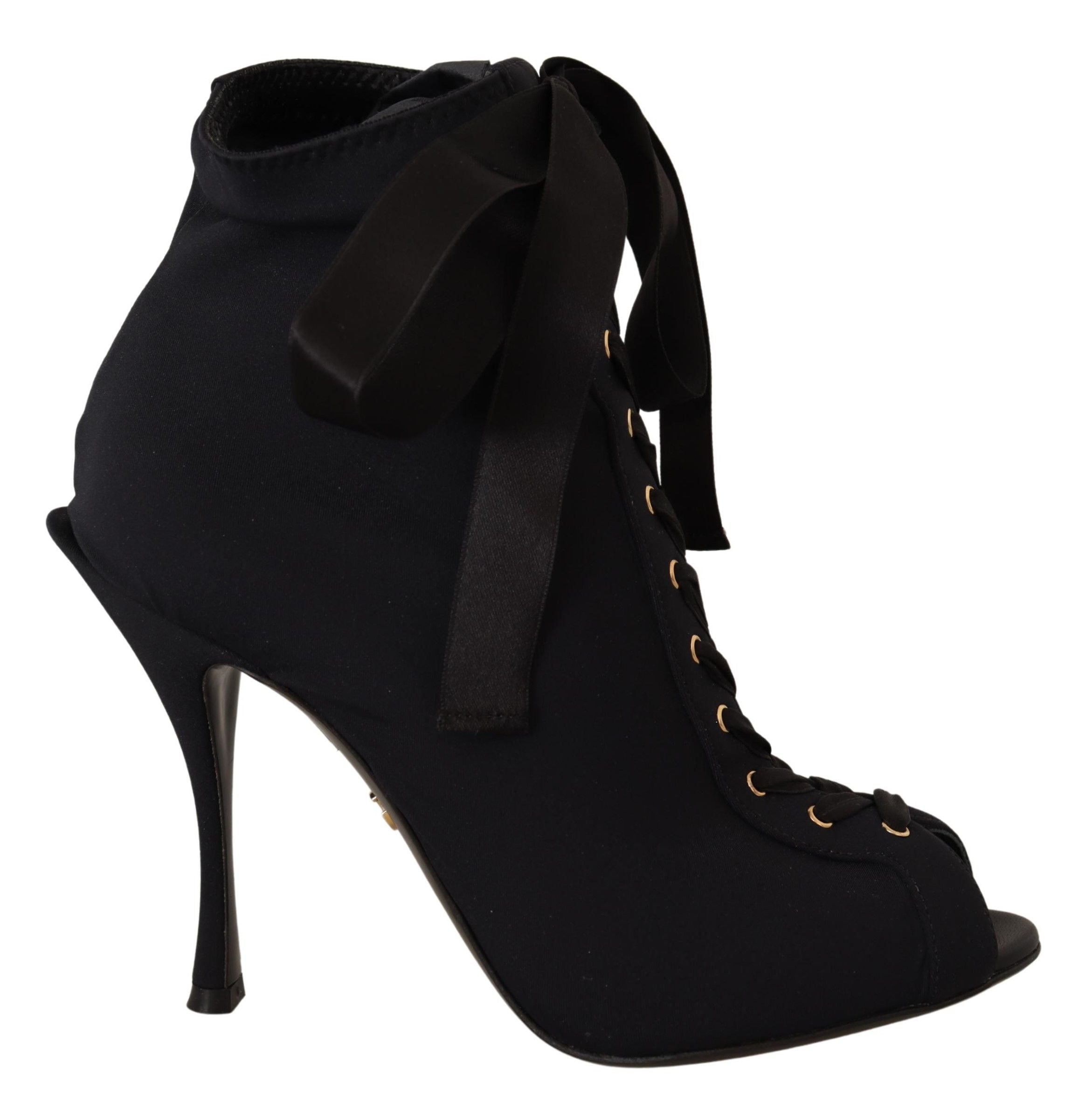 Dolce & Gabbana Black Stretch Short Ankle Boots Shoes LUNESCAPE