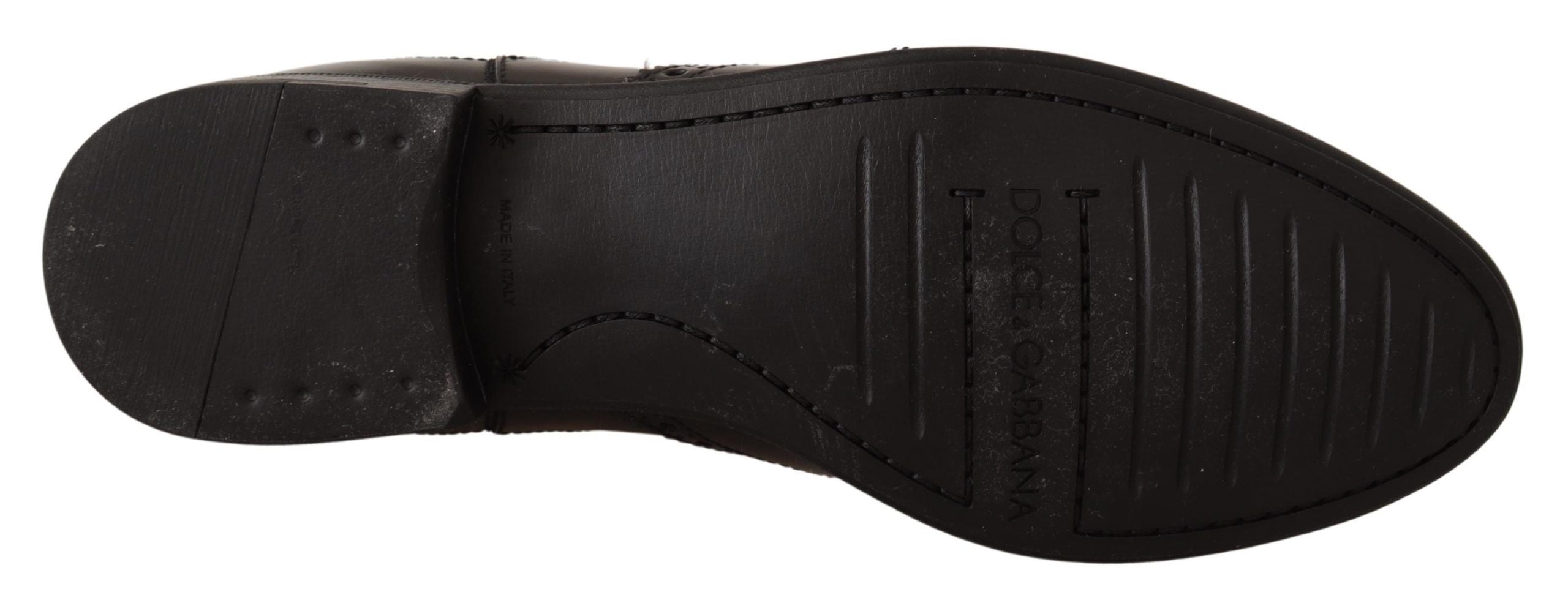 Dolce & Gabbana Black Leather Ankle High Flat Boots Shoes LUNESCAPE