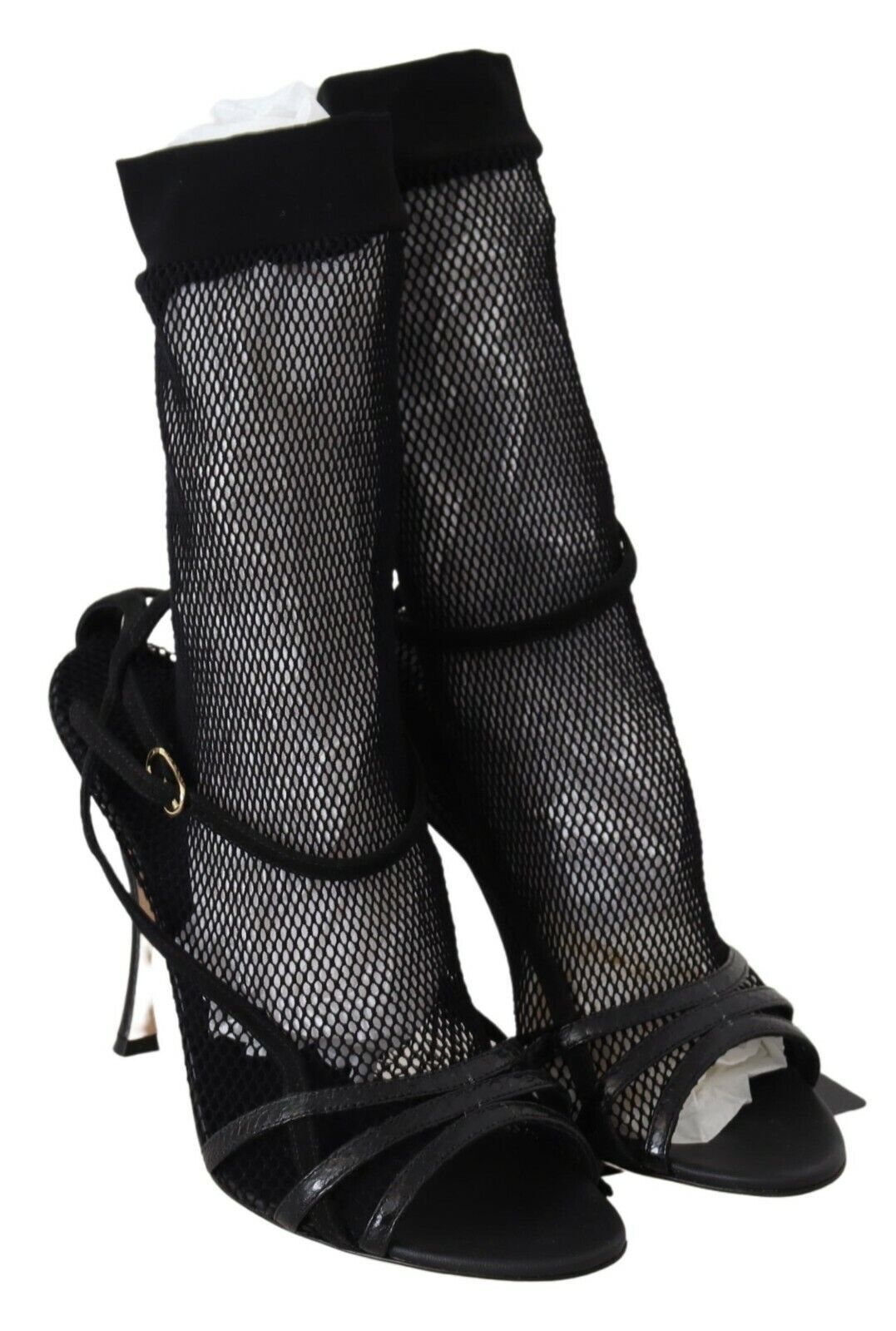 Dolce & Gabbana Black Suede Short Boots Sandals Shoes LUNESCAPE