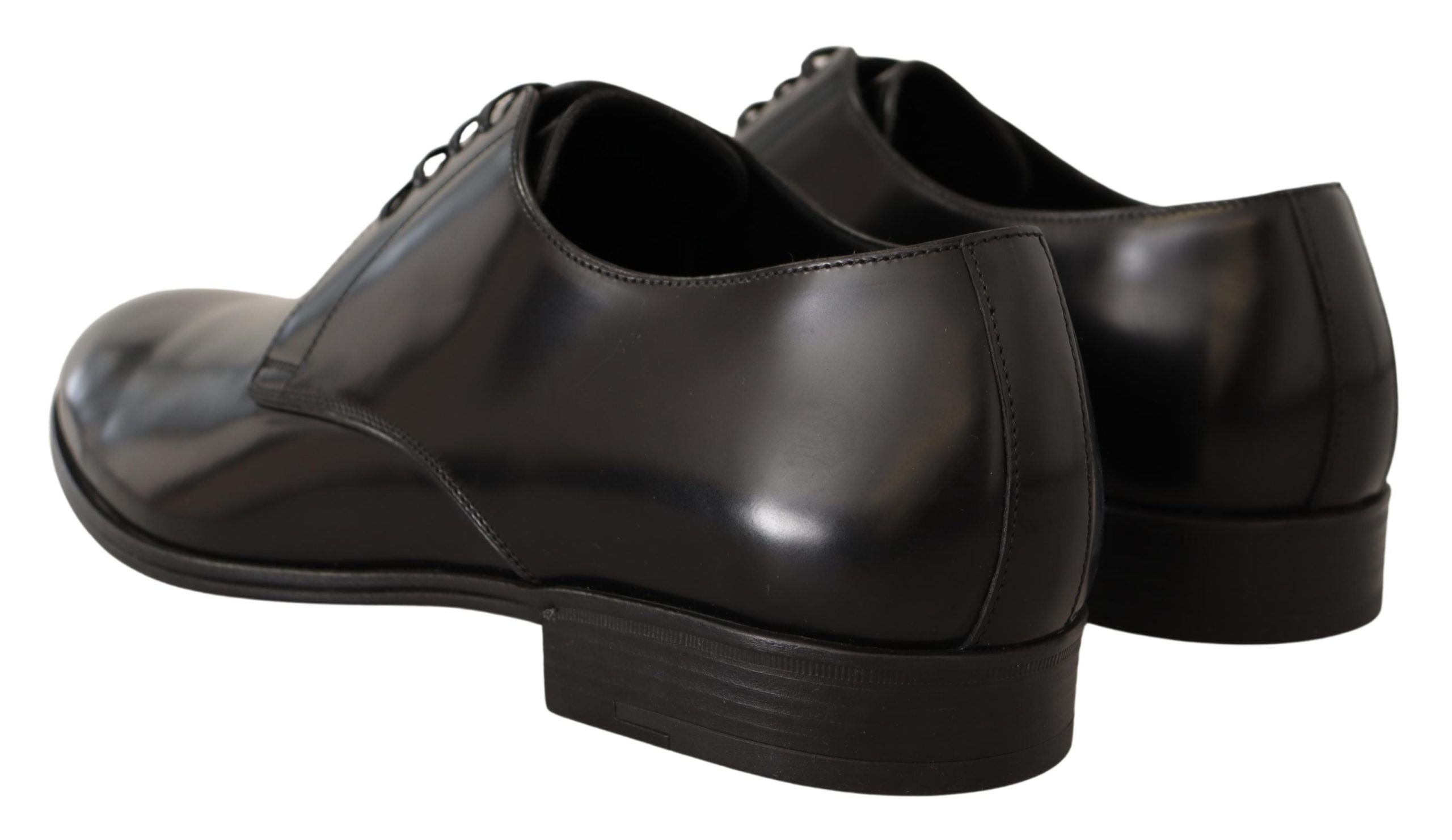 Dolce & Gabbana Black Leather Lace Up Men Dress Derby Shoes LUNESCAPE