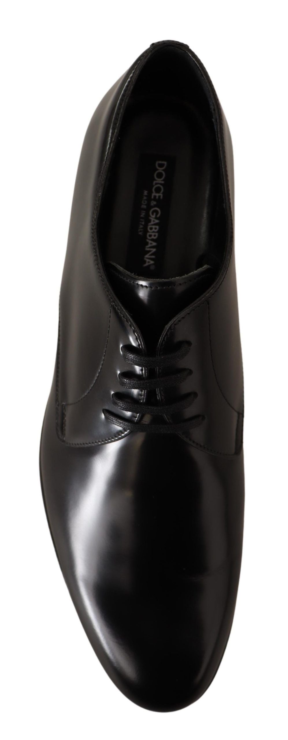 Dolce & Gabbana Black Leather Lace Up Men Dress Derby Shoes LUNESCAPE