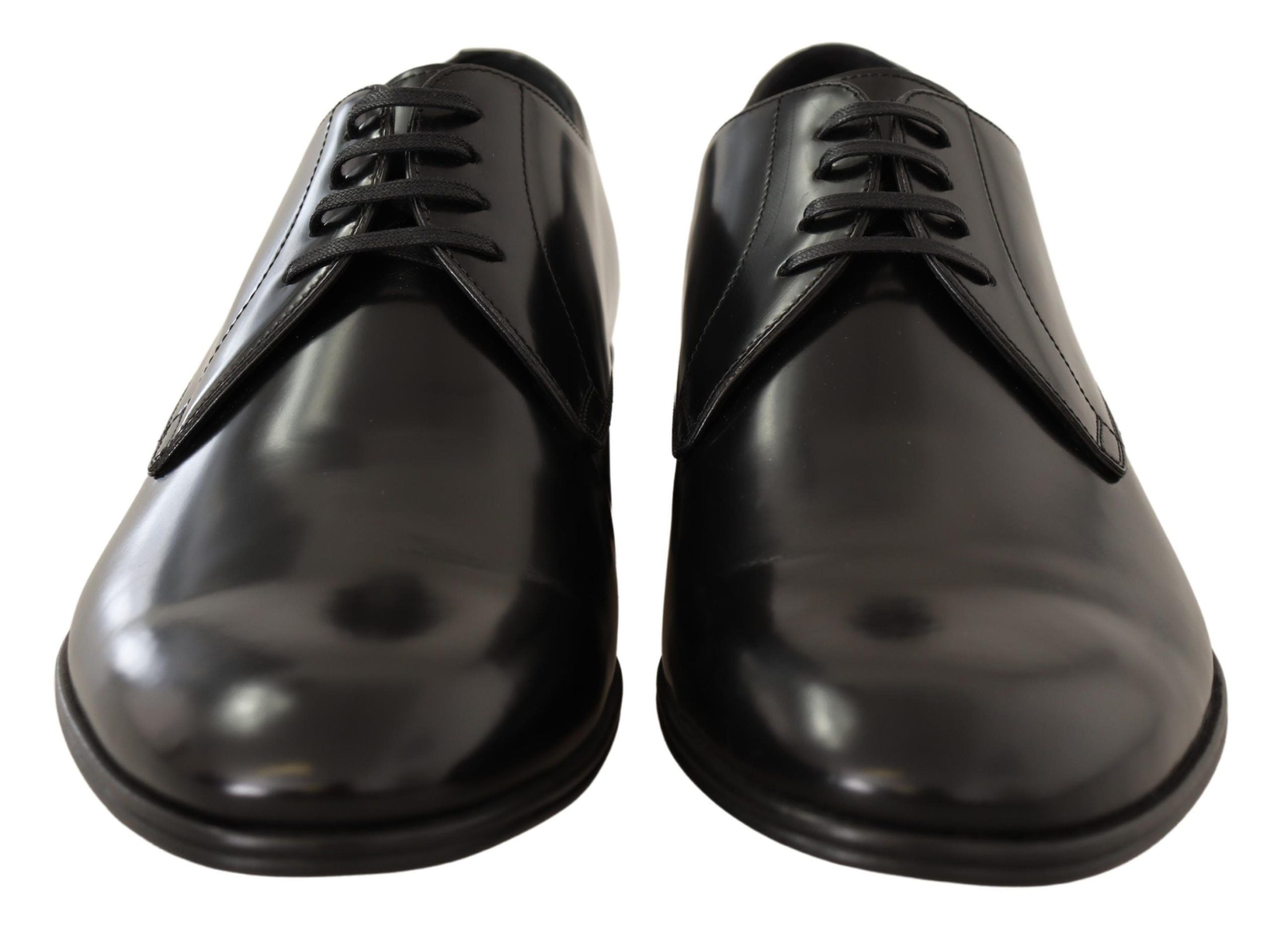 Dolce & Gabbana Black Leather Lace Up Men Dress Derby Shoes LUNESCAPE