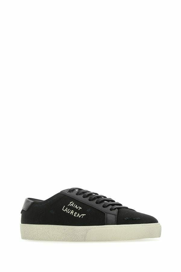 Saint Laurent Sleek Black Canvas & Leather Low-Top Sneakers LUNESCAPE