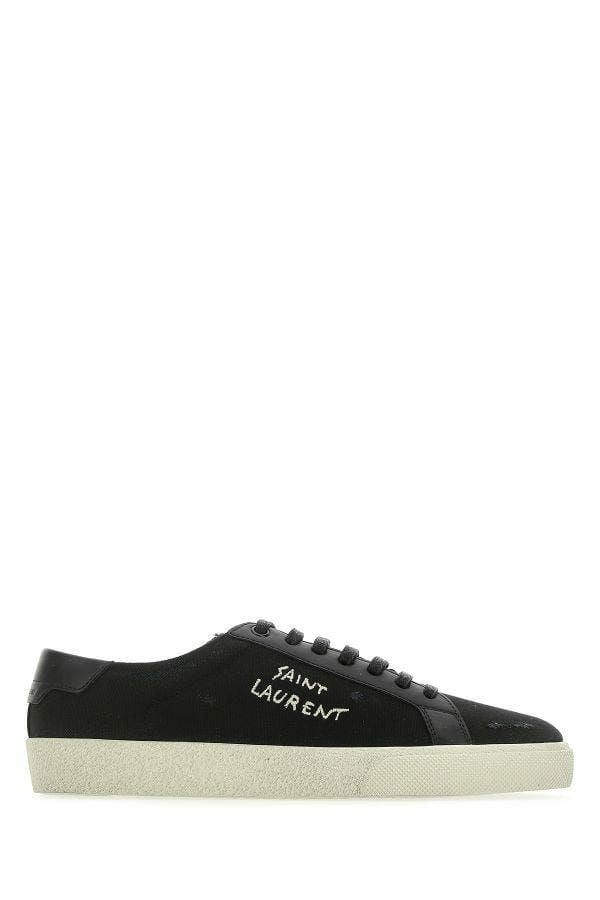 Saint Laurent Sleek Black Canvas & Leather Low-Top Sneakers LUNESCAPE