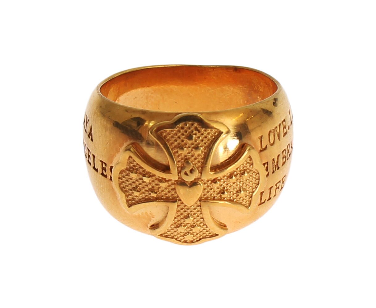 Nialaya Glamorous Gold-Plated Sterling Silver Ring LUNESCAPE