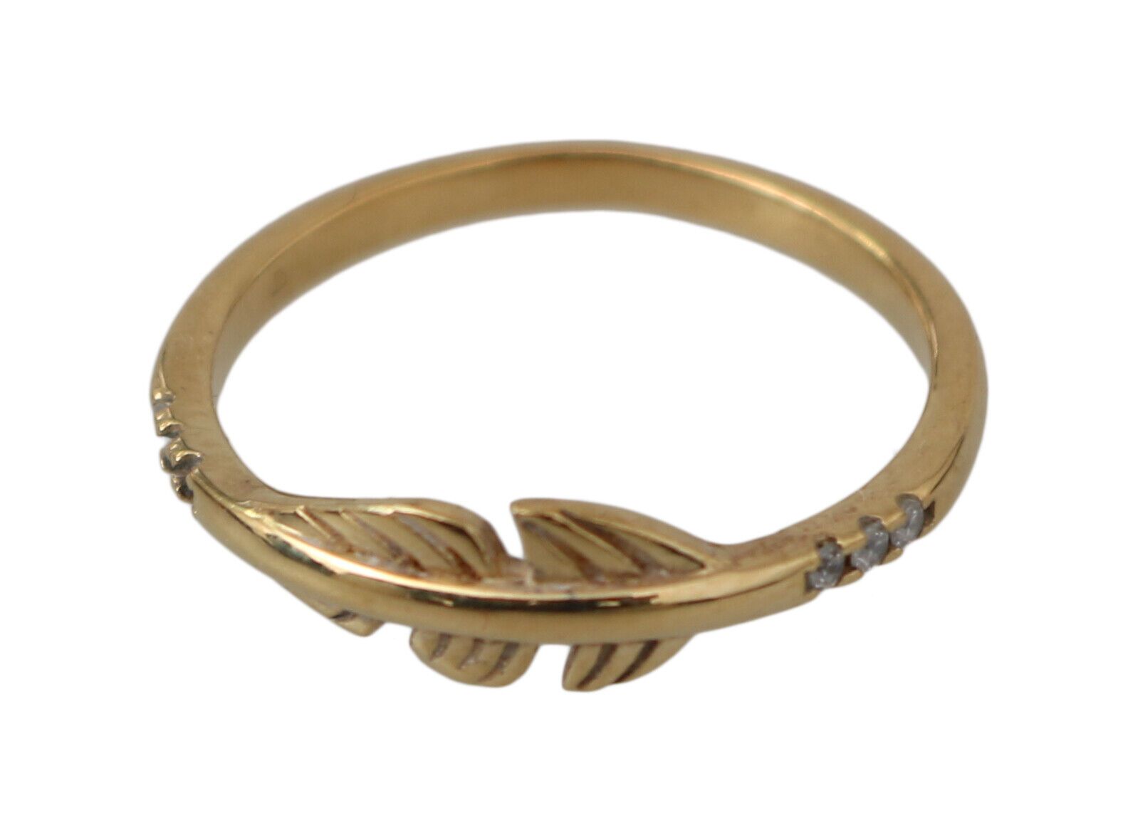 Nialaya Gold Feather Clear CZ 925 Silver Women LUNESCAPE