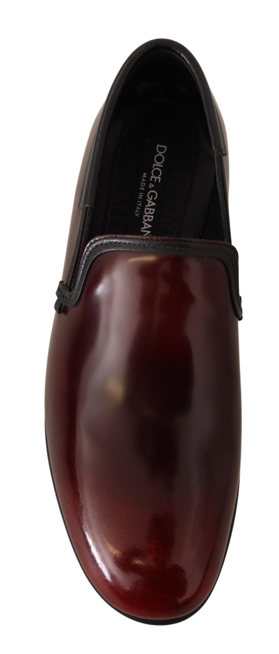 Dolce & Gabbana Bordeaux Patent Leather Dress Loafers Shoes LUNESCAPE