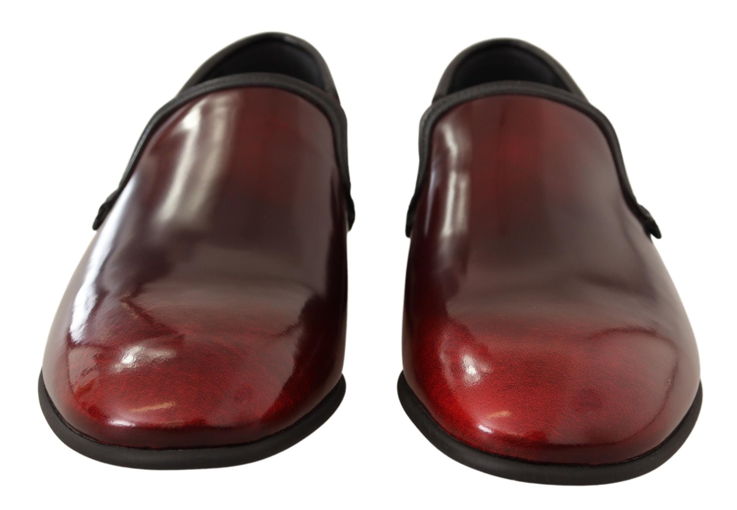 Dolce & Gabbana Bordeaux Patent Leather Dress Loafers Shoes LUNESCAPE