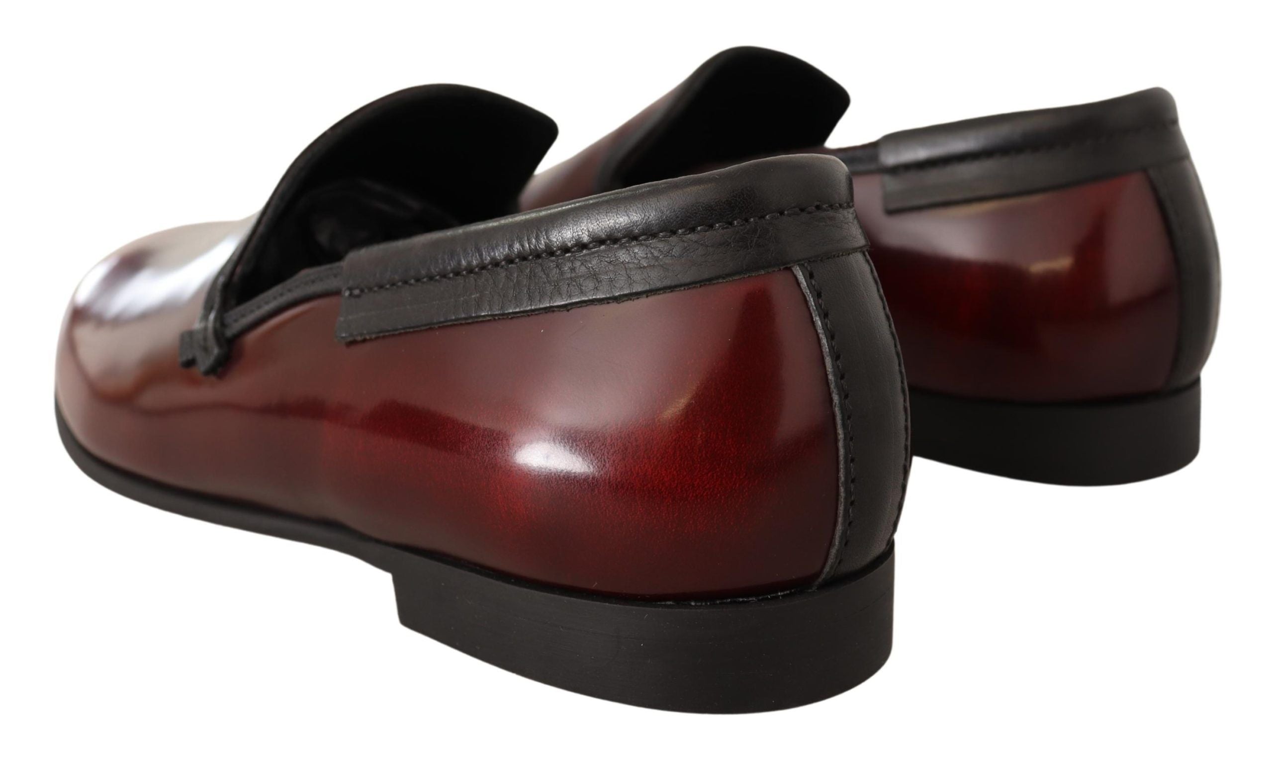 Dolce & Gabbana Bordeaux Patent Leather Dress Loafers Shoes LUNESCAPE