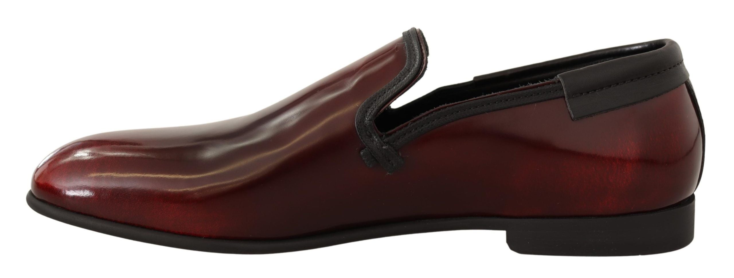 Dolce & Gabbana Bordeaux Patent Leather Dress Loafers Shoes LUNESCAPE
