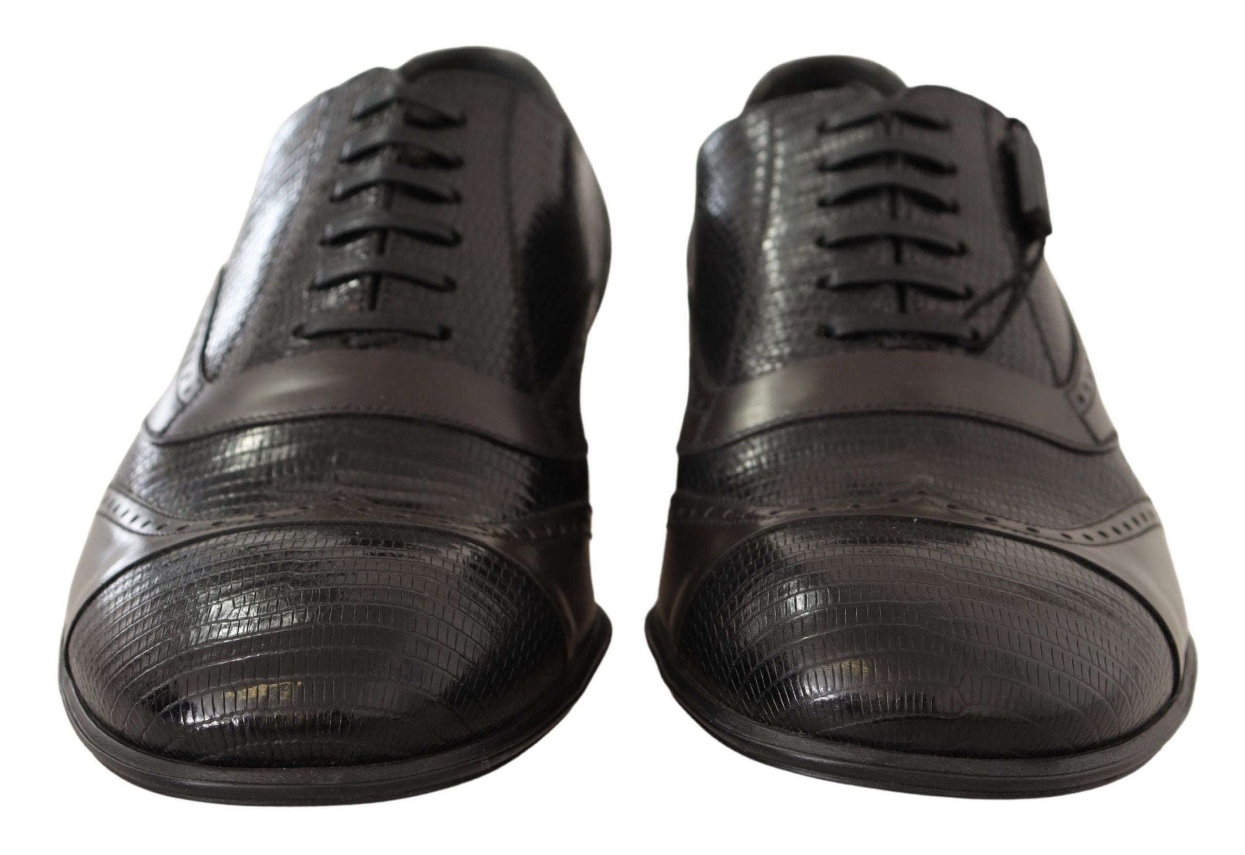 Dolce & Gabbana Brown Lizard Skin Leather Oxford Dress Shoes LUNESCAPE
