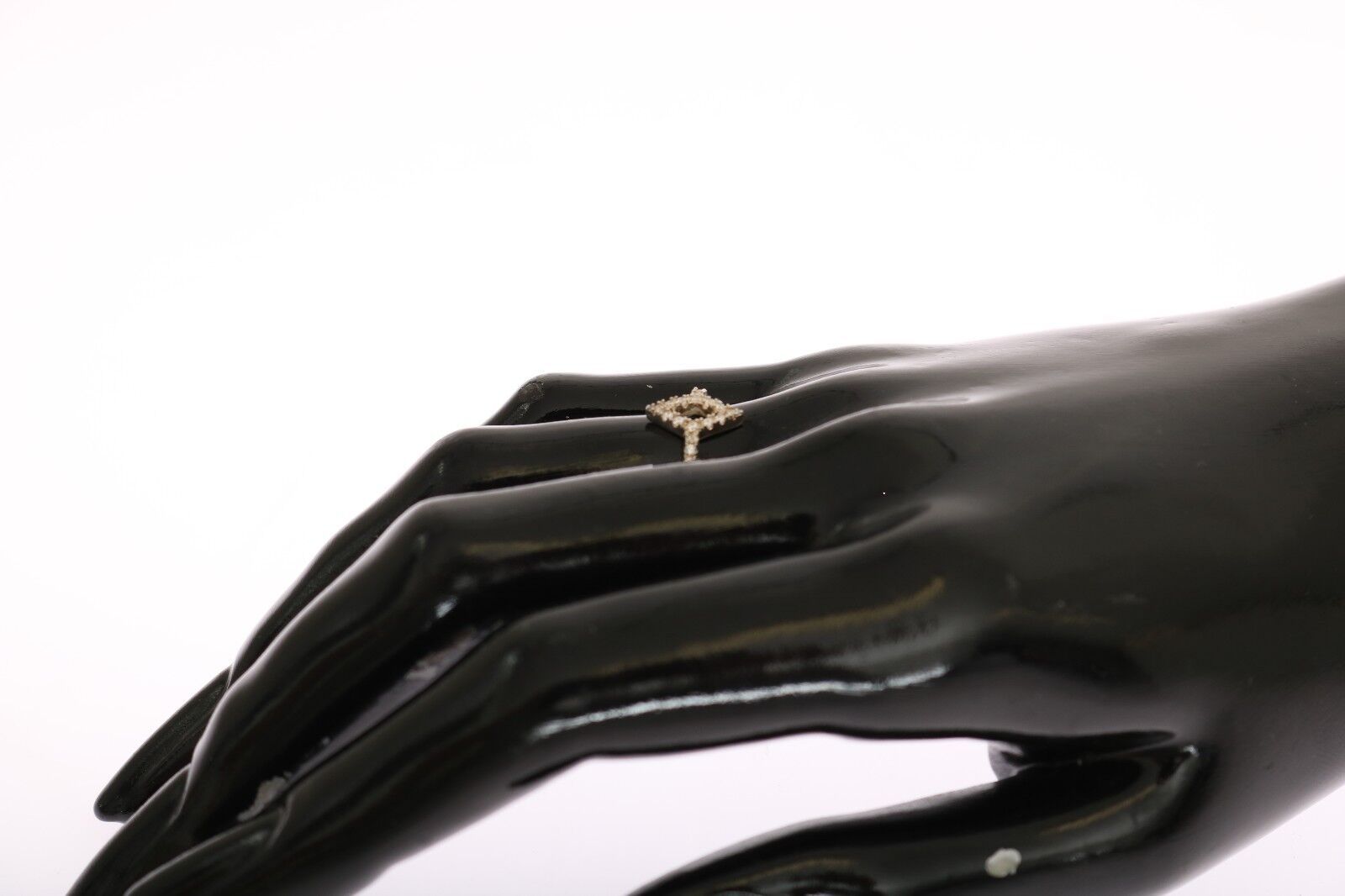 Nialaya Silver Rhombus Womens Clear CZ 925 Silver Ring LUNESCAPE