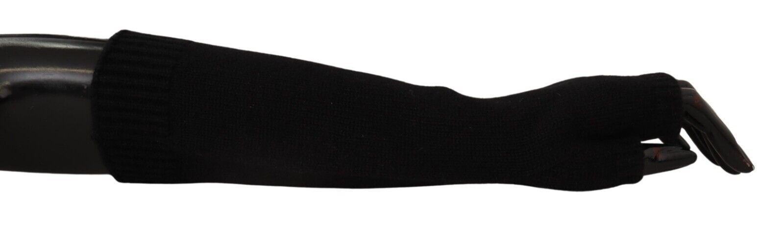 Dolce & Gabbana Black Knitted Fingerless Elbow Length Gloves LUNESCAPE