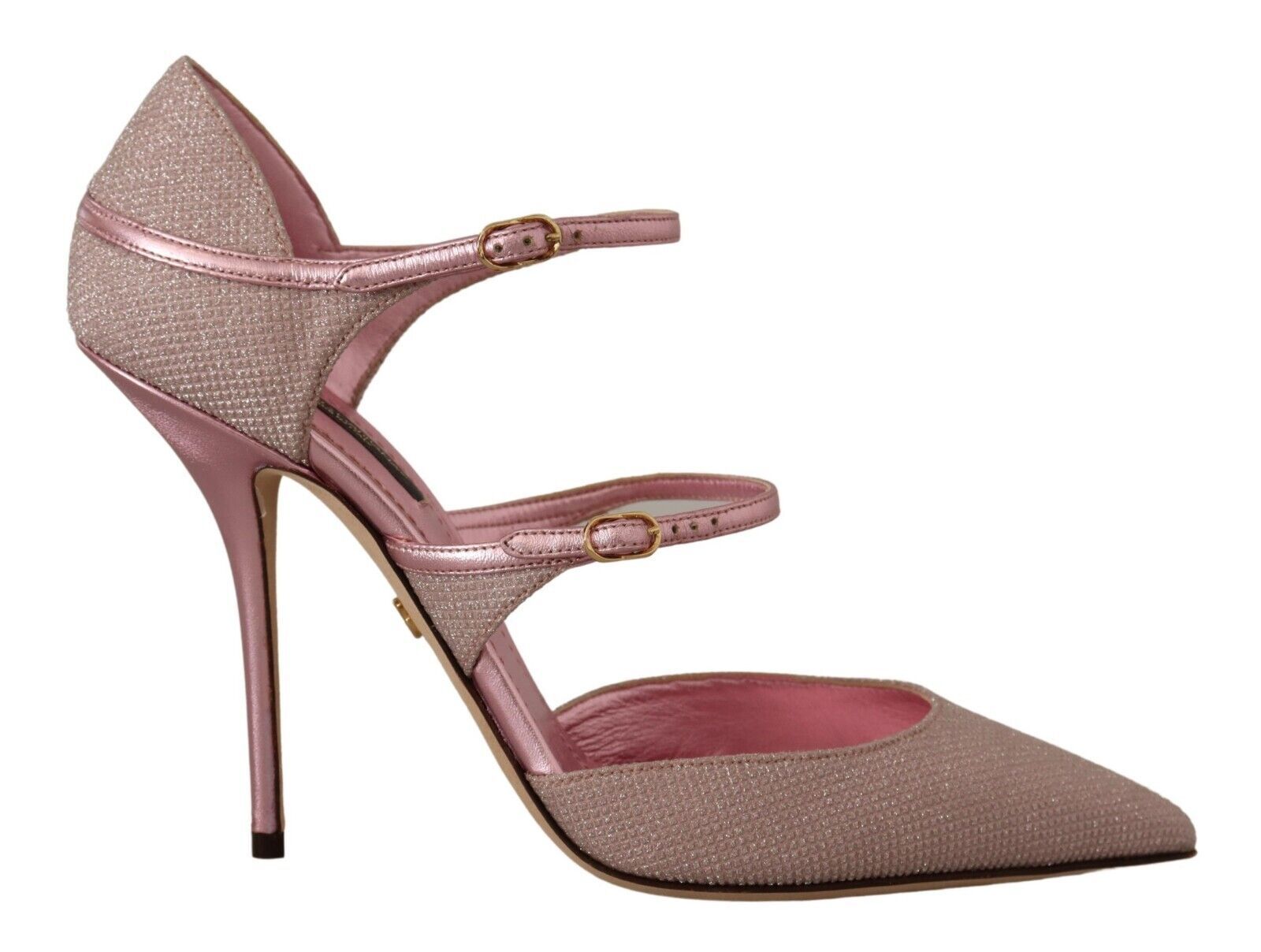 Dolce & Gabbana Pink Glittered Strappy Sandals Mary Jane Shoes LUNESCAPE