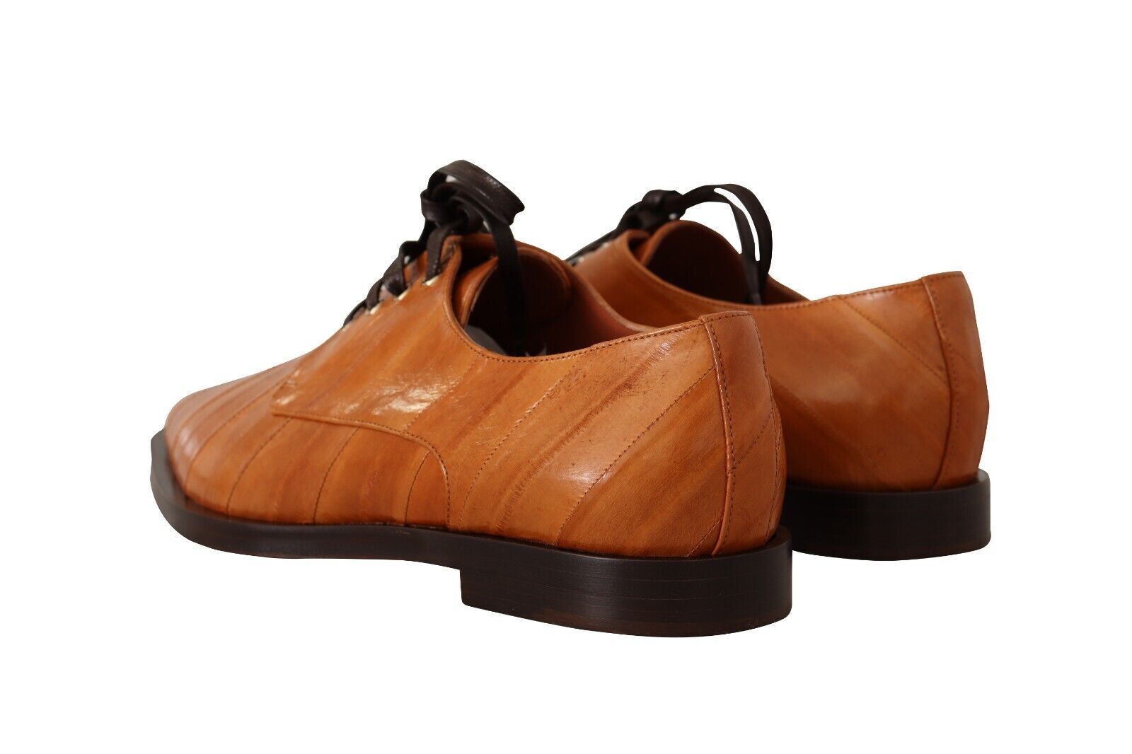 Dolce & Gabbana Brown Eel Leather Lace Up Formal Shoes LUNESCAPE
