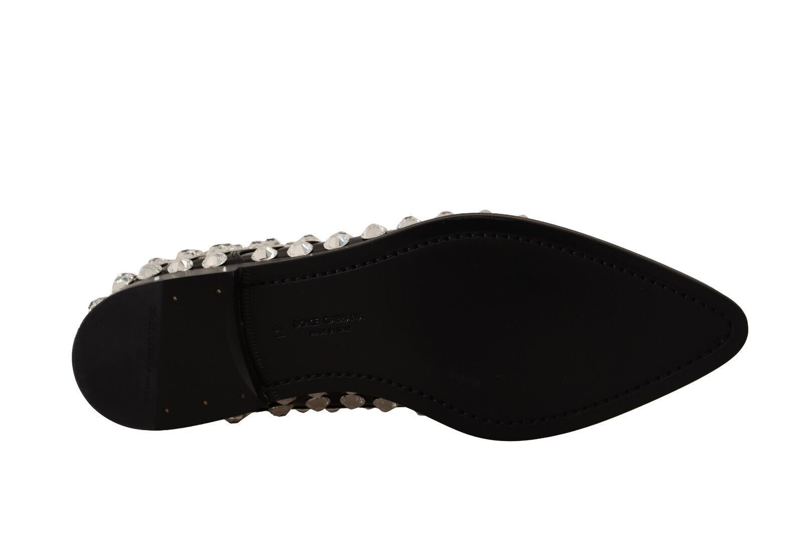 Dolce & Gabbana Black Leather Crystals Lace Up Formal Shoes LUNESCAPE