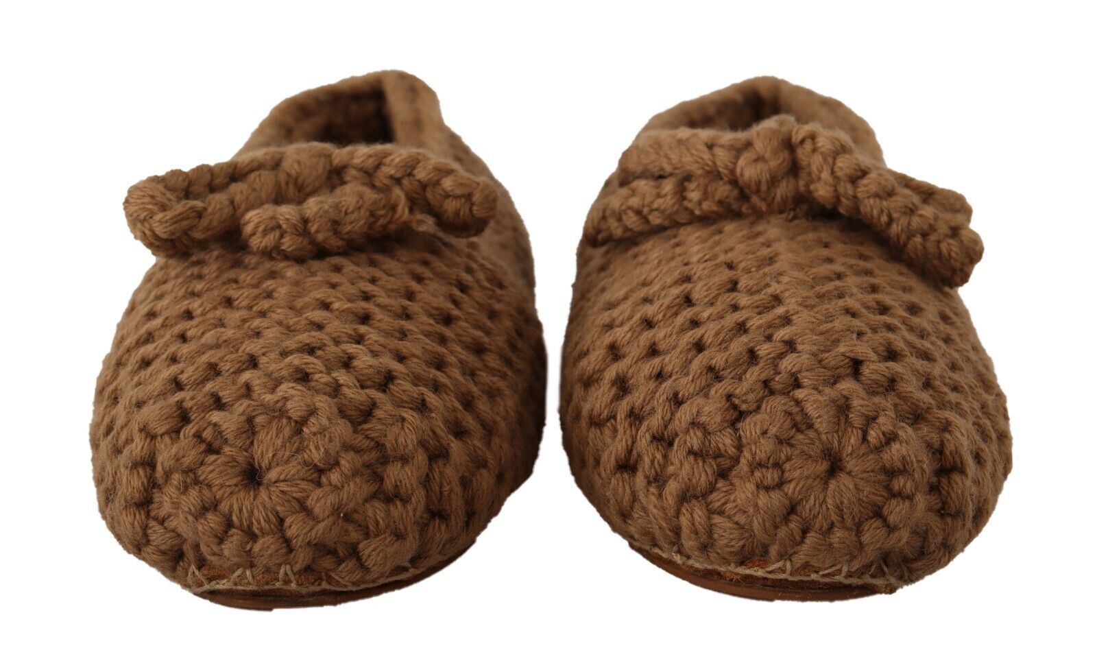 Dolce & Gabbana Elegant Wool Knit Ballerina Flats in Brown LUNESCAPE