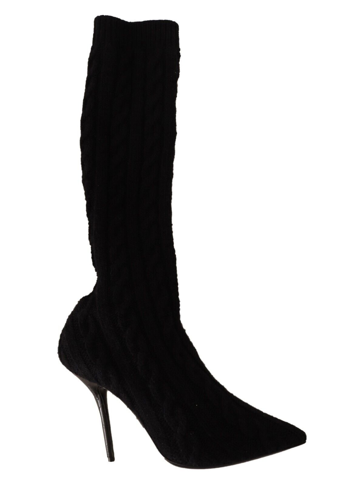 Dolce & Gabbana Black Stretch Socks Knee High Booties Shoes LUNESCAPE